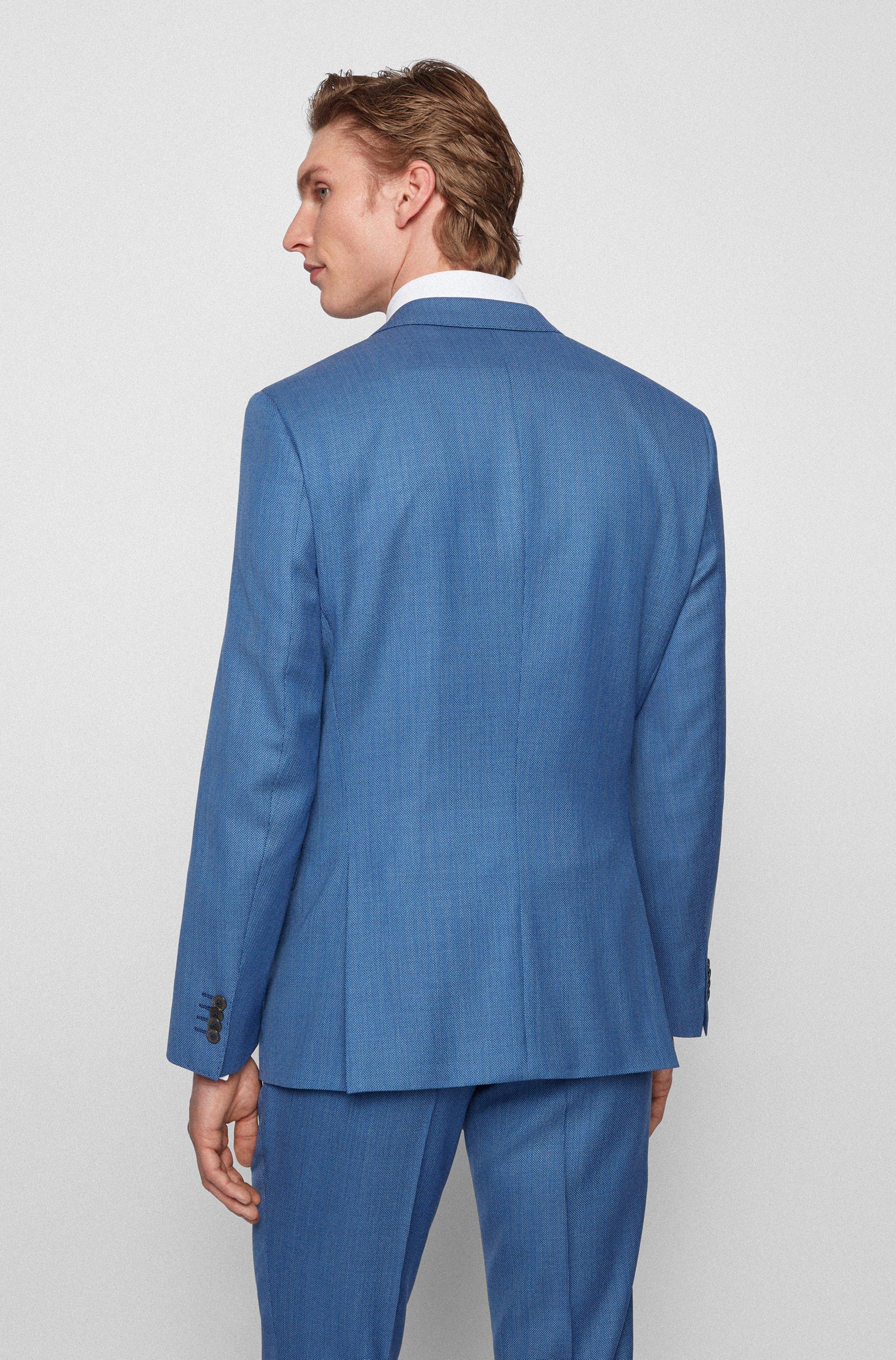 BOSS by HUGO BOSS Three-piece Slim-fit Suit In Virgin-wool Serge in Blue  for Men | Lyst