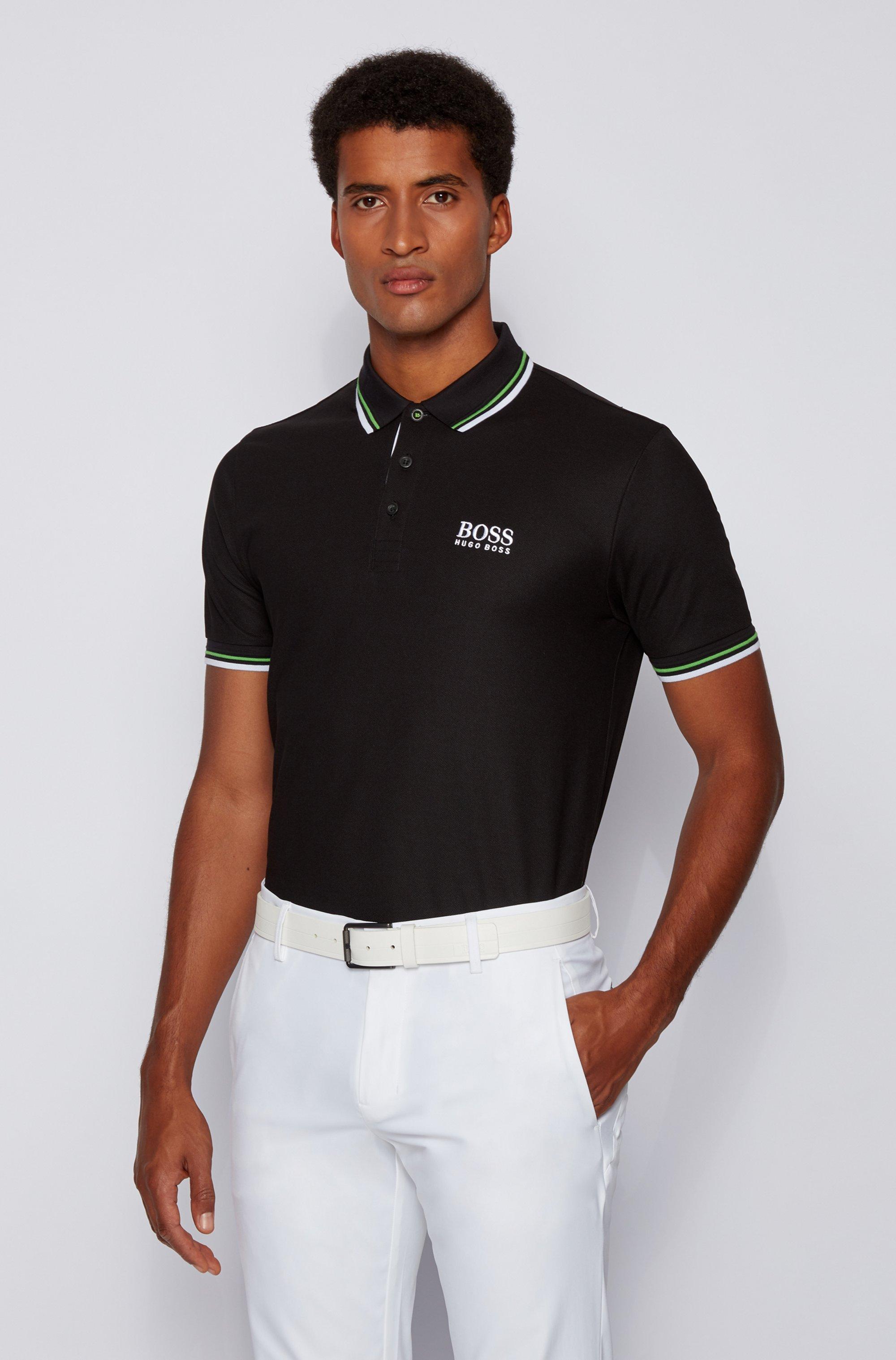 BOSS by HUGO BOSS Polo Shirt In Cotton-blend Piqu With S.caf in Black ...