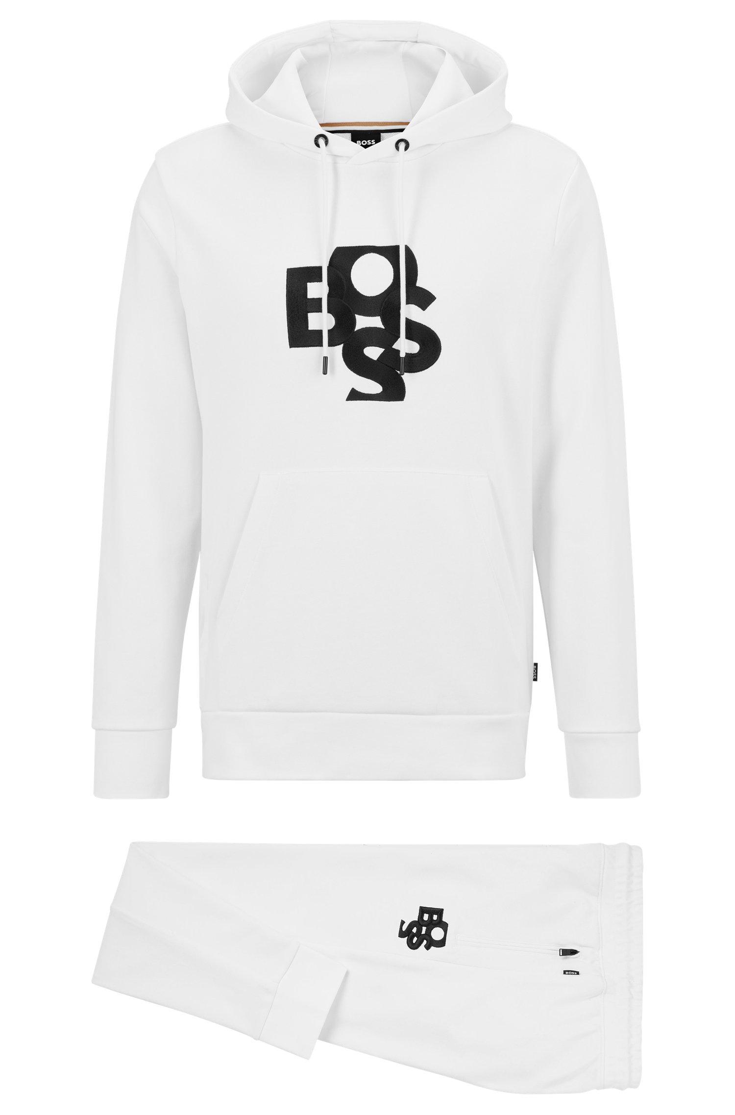 BOSS by HUGO BOSS Frenchterry Tracksuit With Shaken Logos in White for
