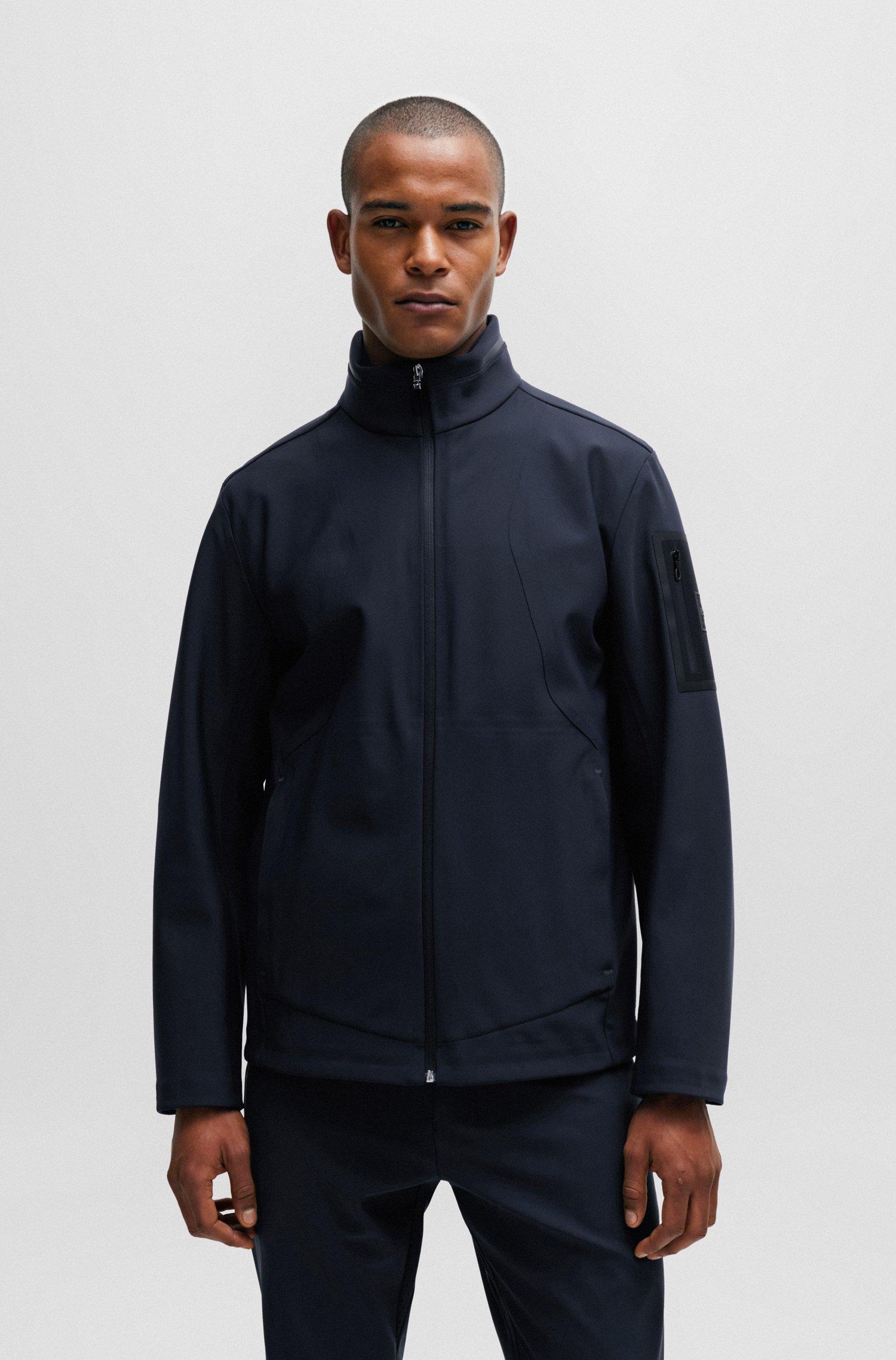 Branded softshell shop jacket