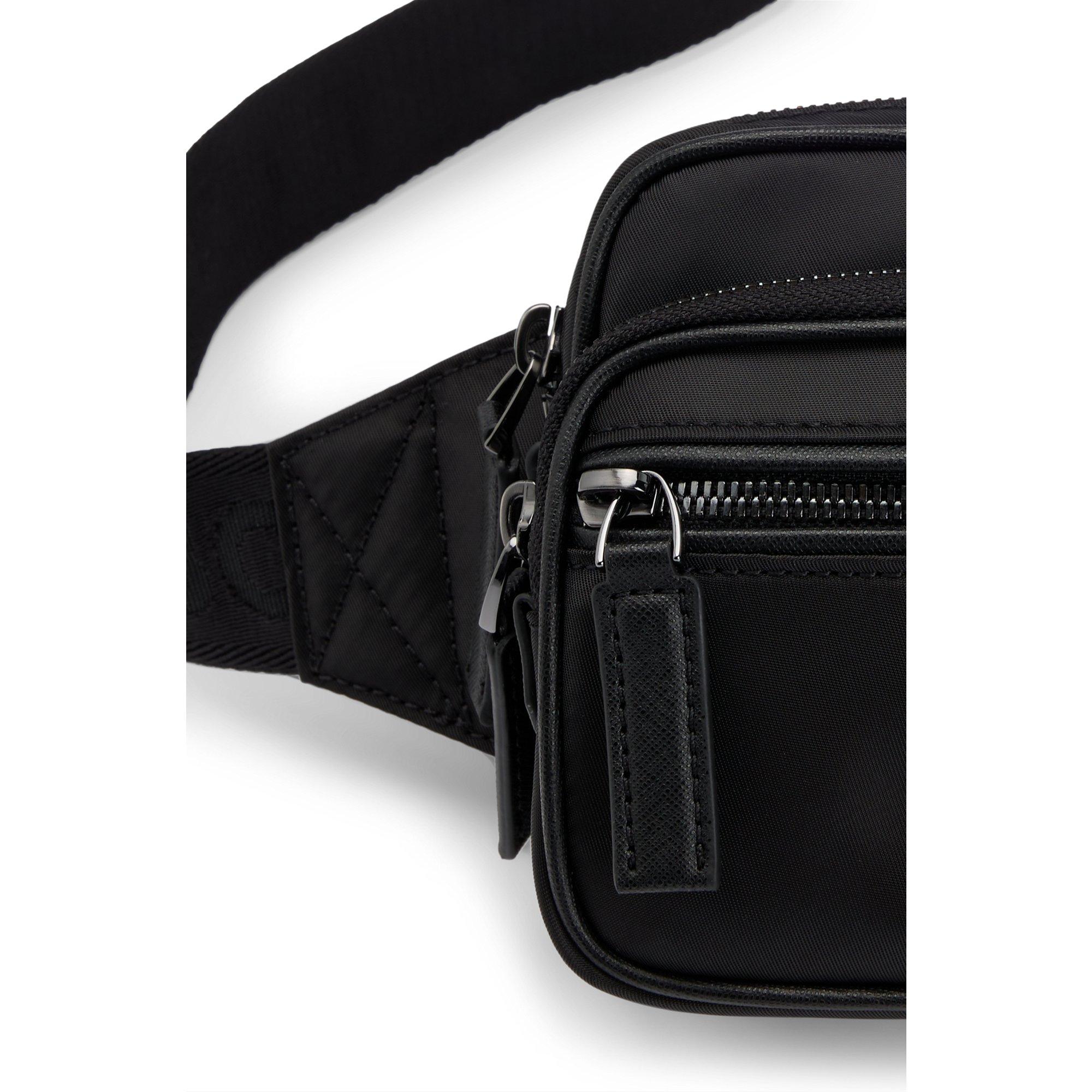 BOSS Twill Belt Bag With Double B Monogram in Black for Men