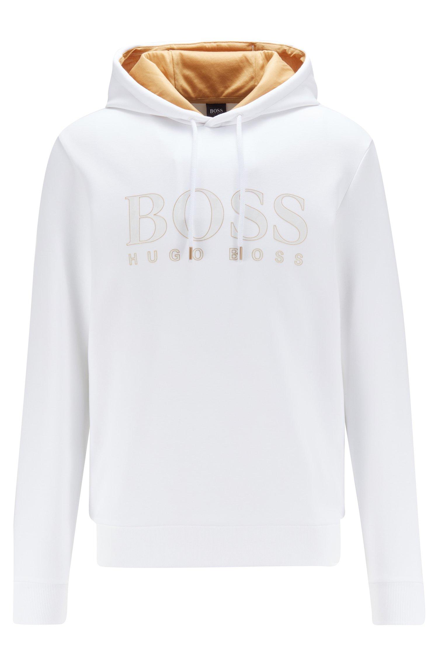 Hugo boss mens white hoodie Clearance