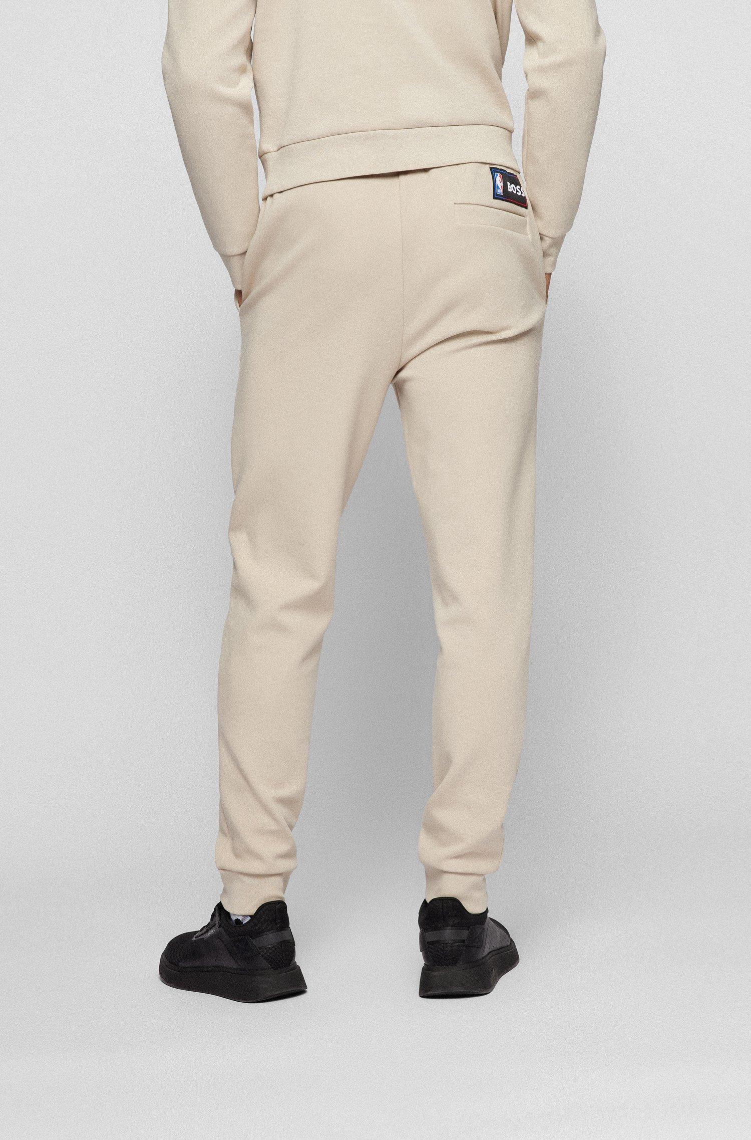 BOSS by HUGO BOSS & Nba Cotton-blend Tracksuit Bottoms With Bold Branding  in Natural for Men