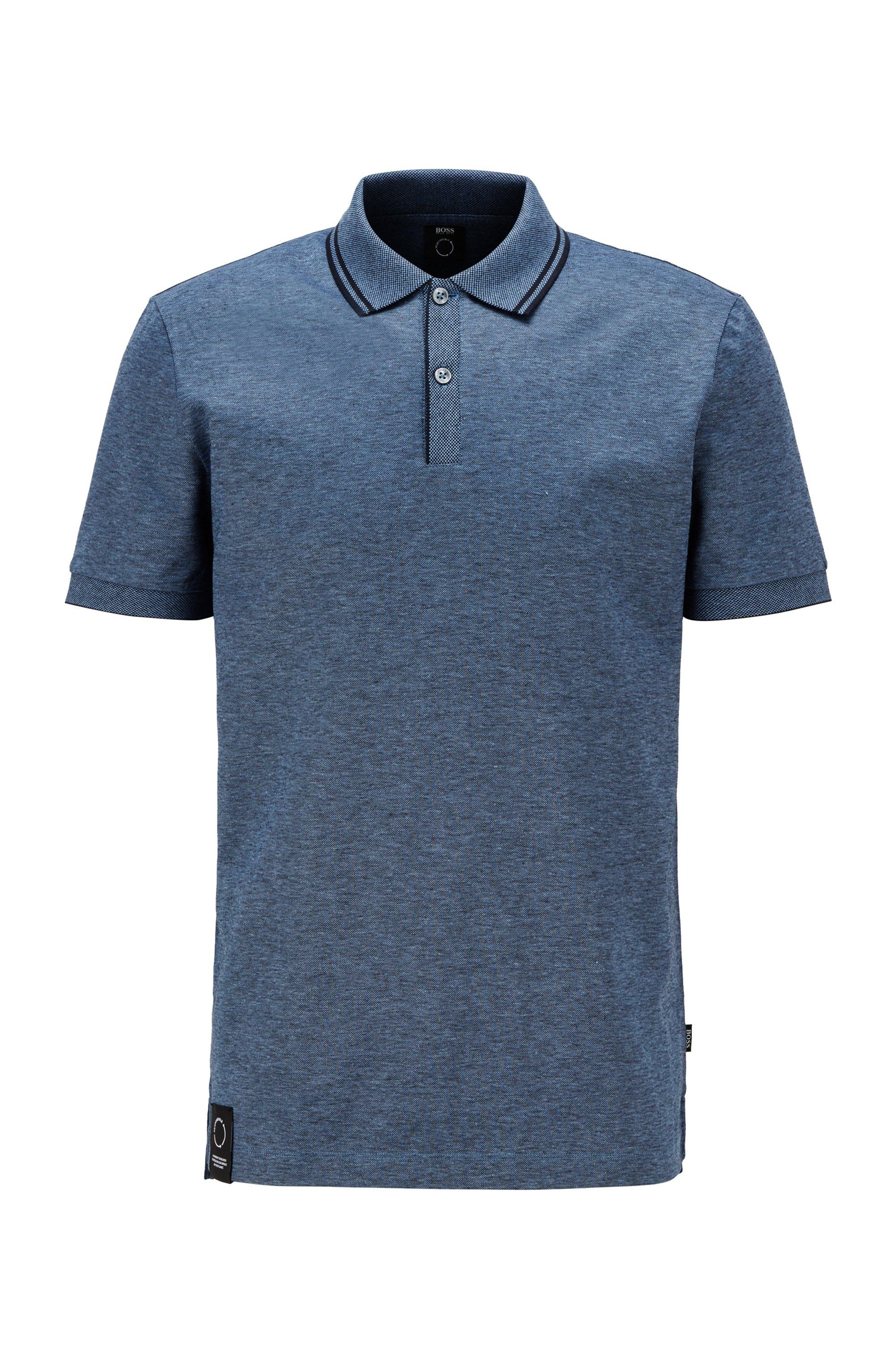 BOSS by HUGO BOSS Regular-fit Polo Shirt In Mercerised Cotton And Hemp in  Gray for Men | Lyst