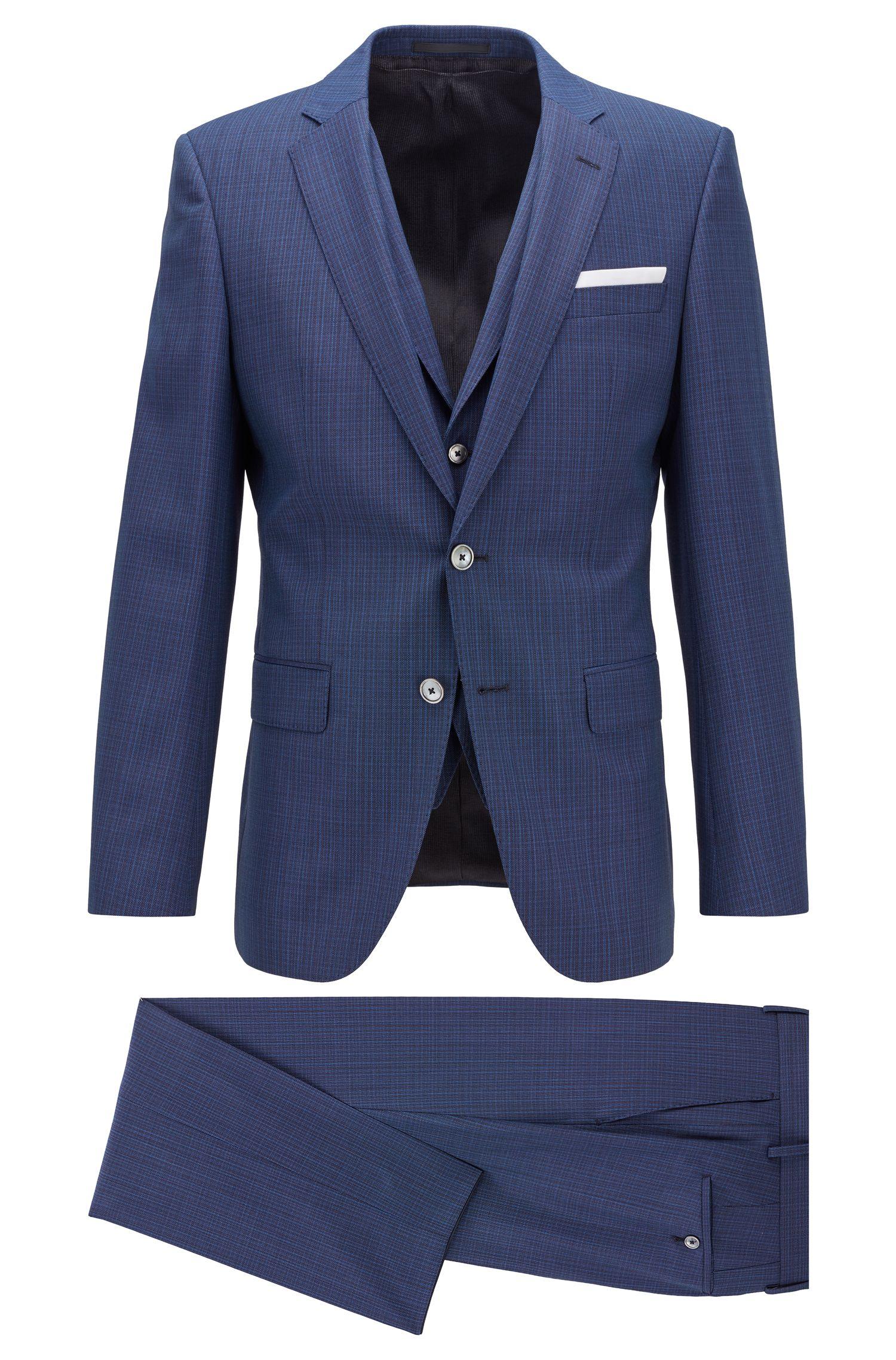 BOSS by Hugo Boss Synthetic Slim Fit Three Piece Suit In Patterned ...