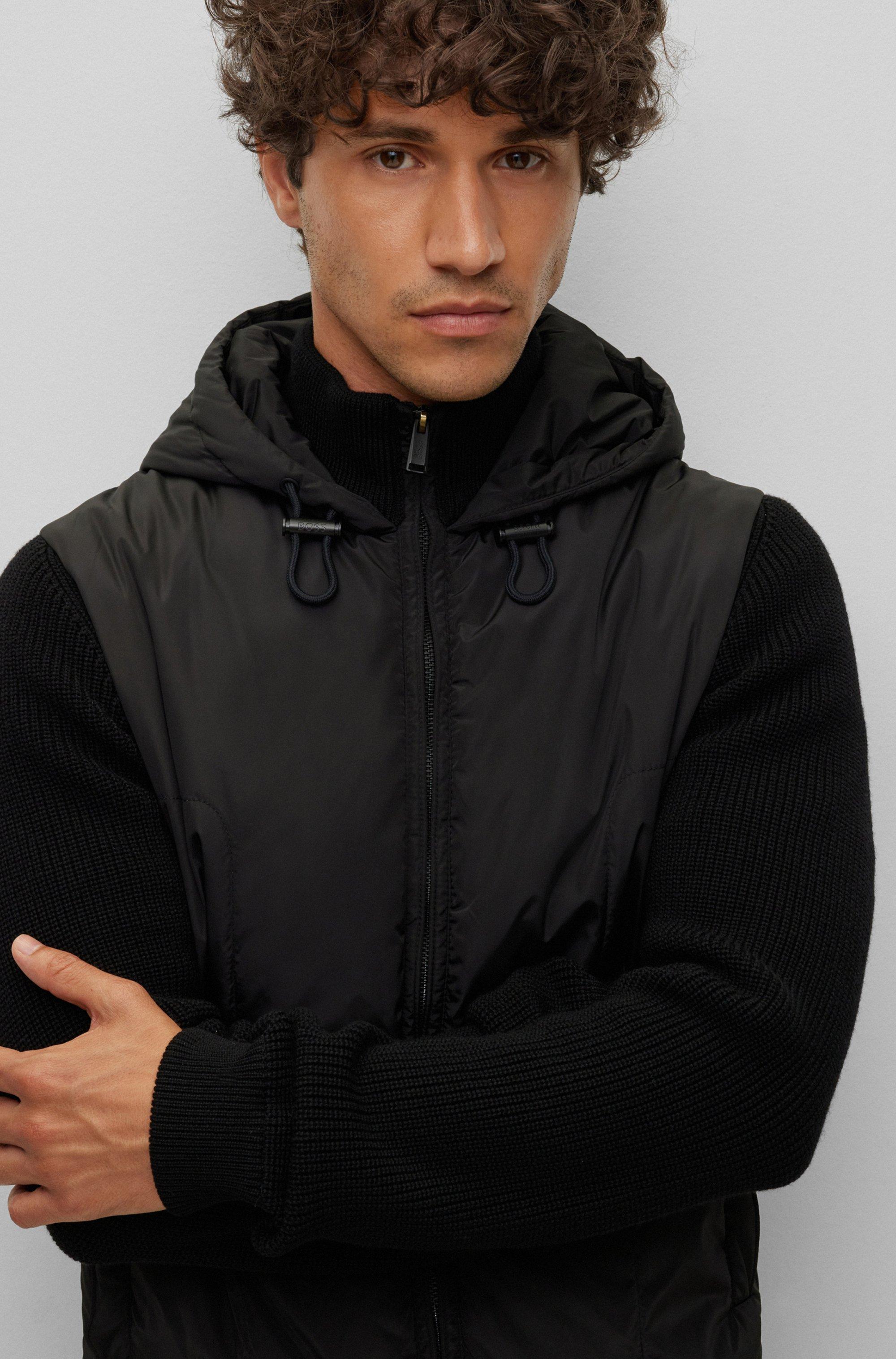 BOSS by HUGO BOSS Porsche X Relaxed-fit Hooded Jacket With Quilted Front  Panel in Black for Men | Lyst