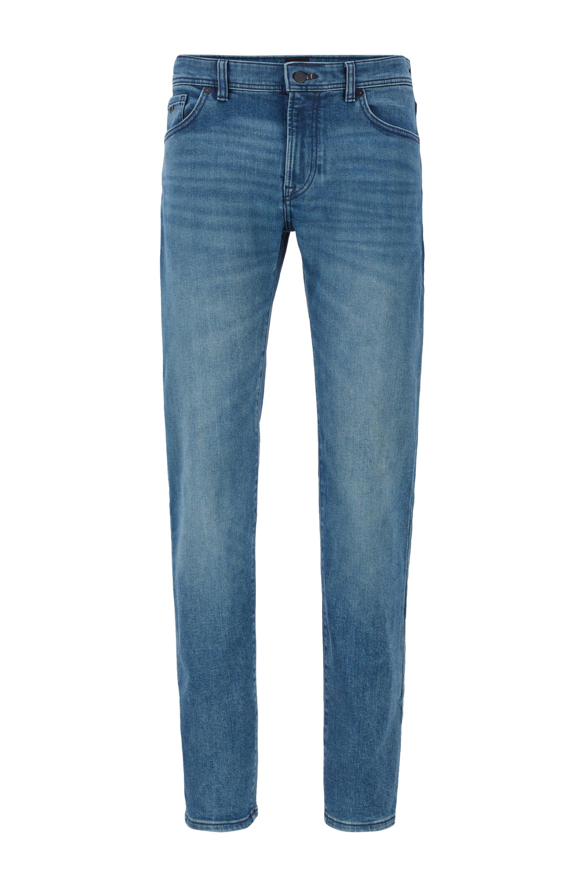 BOSS by HUGO BOSS Regular-fit Jeans In Mid-blue Super-stretch Denim- Blue  Men's Jeans Size 35/32 for Men | Lyst