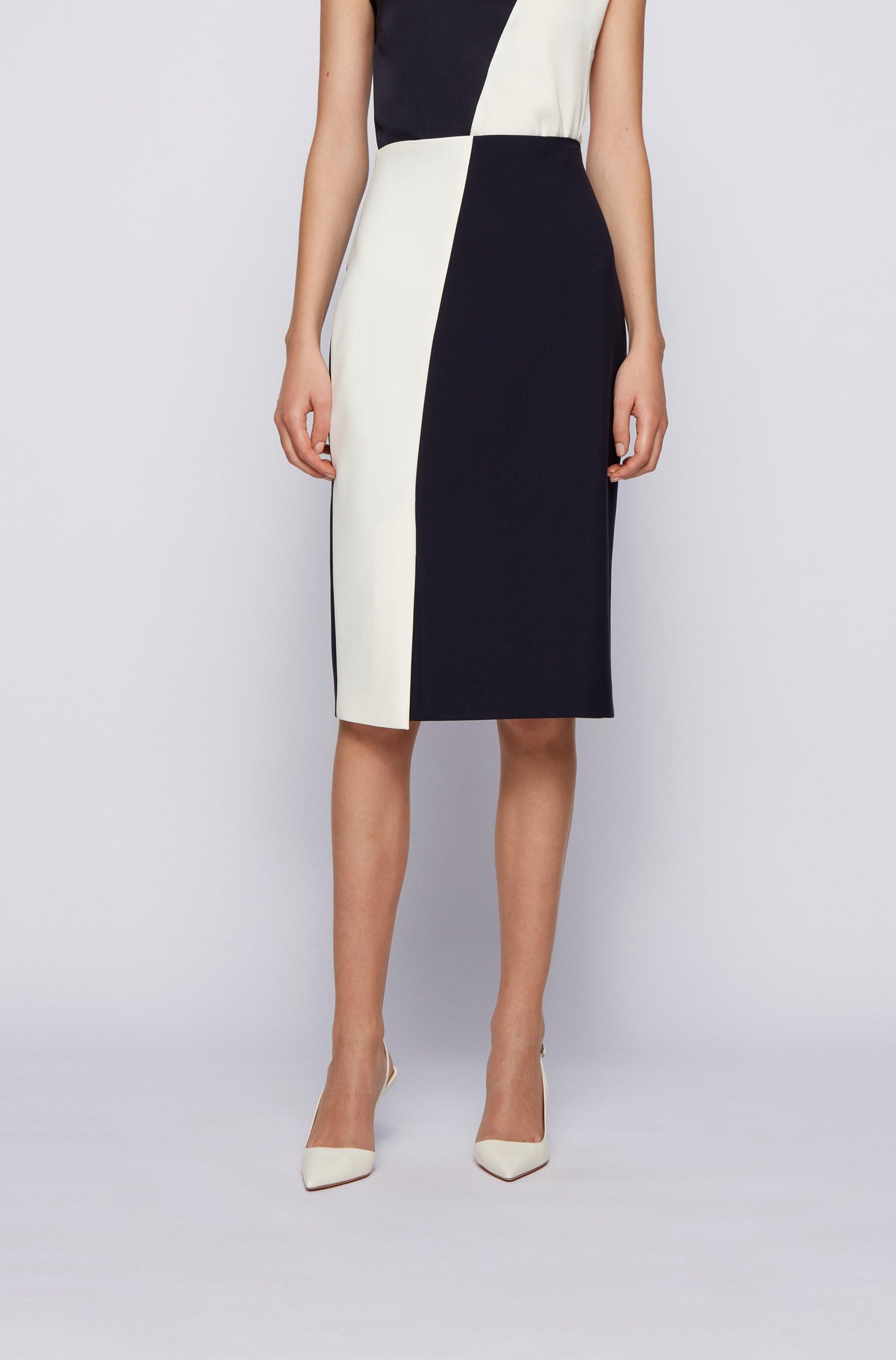BOSS by HUGO BOSS Pencil Skirt In Stretch Fabric With Colour-block Front in  Black | Lyst