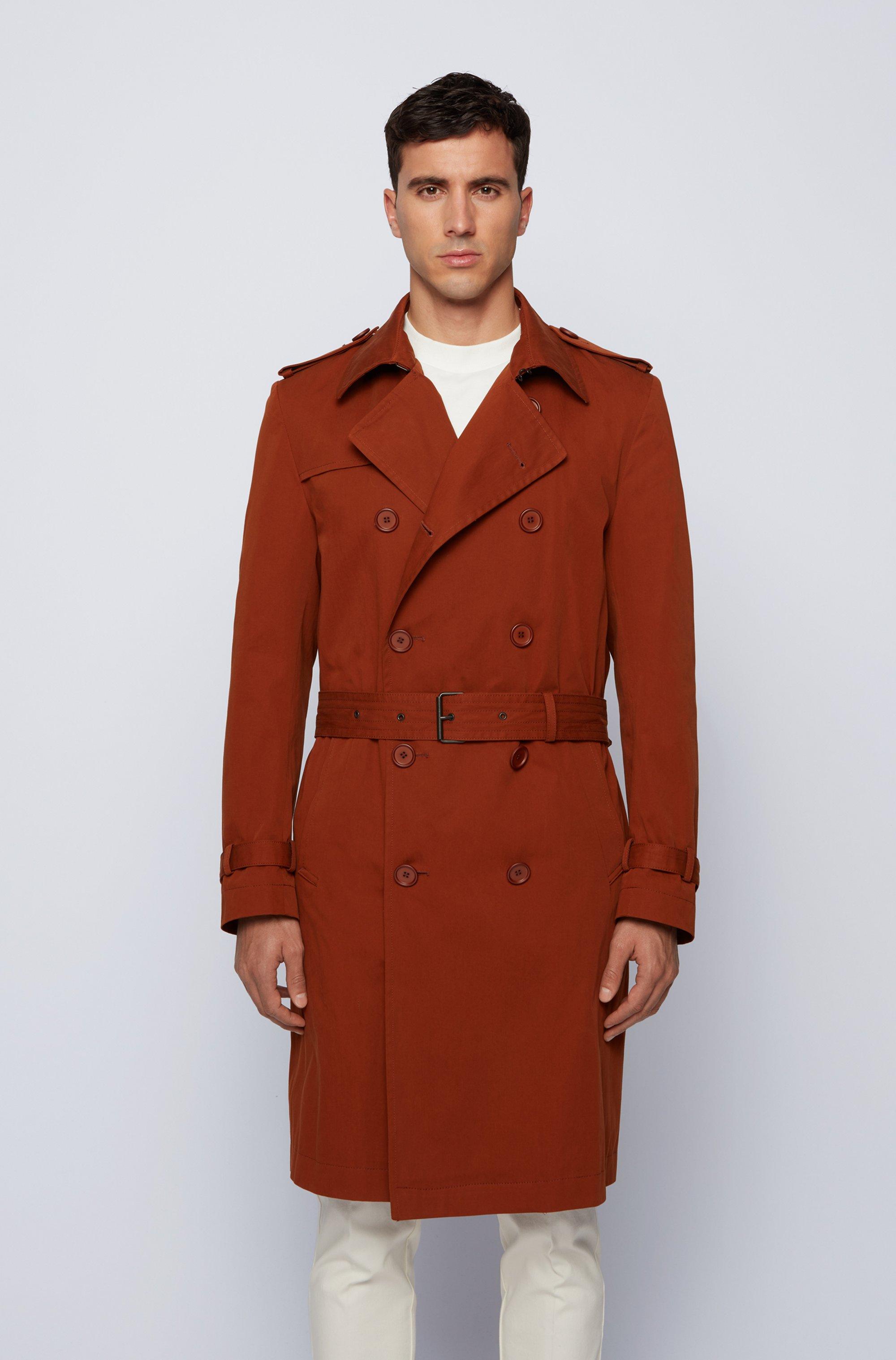 BOSS by HUGO BOSS Double-breasted Trench Coat In Organic Cotton in Brown  for Men | Lyst