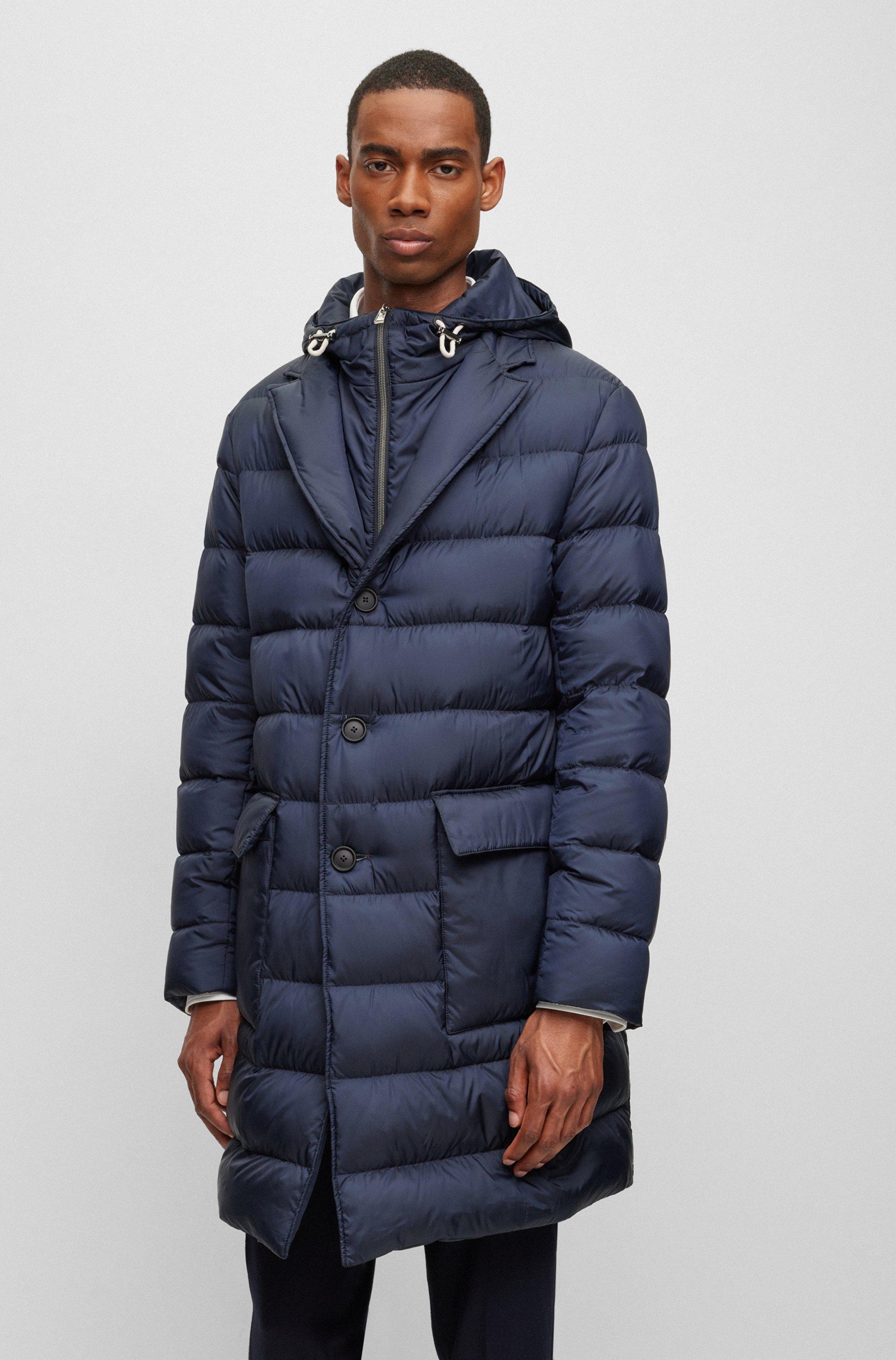 Hugo boss slim fit coat discount