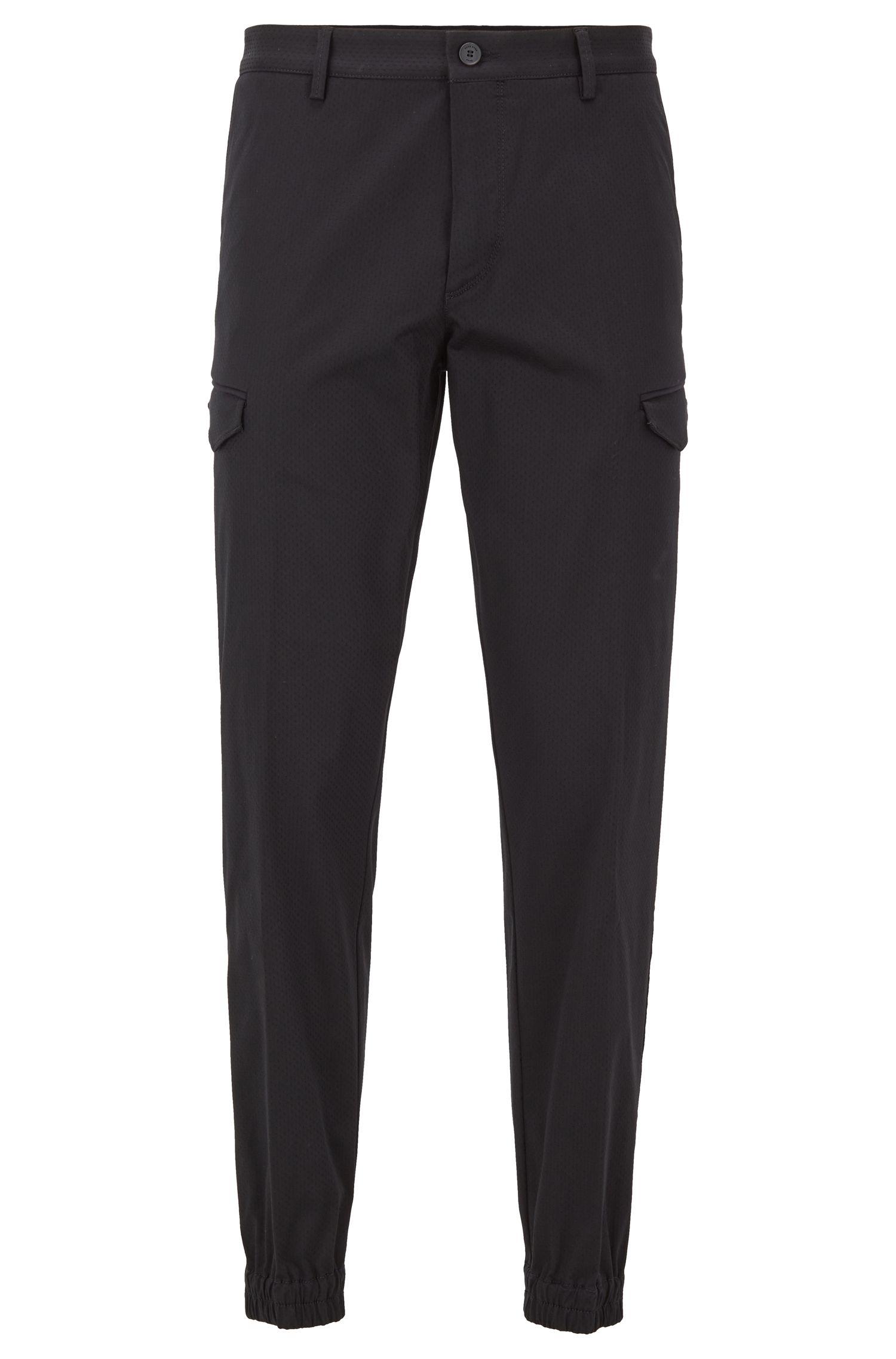 BOSS Tapered-fit Cargo Pants In Structured Stretch Cotton in Black for ...