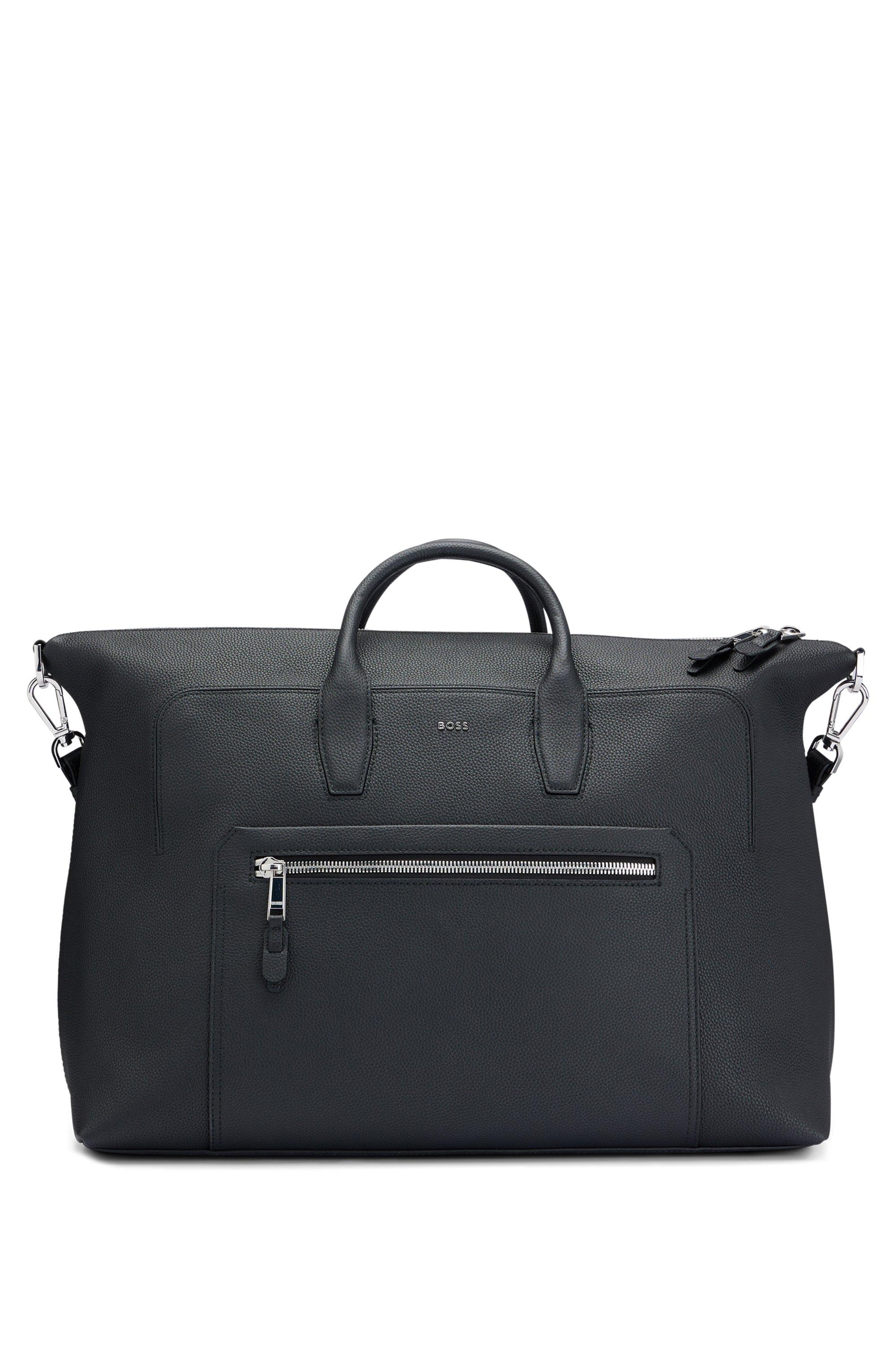 BOSS by HUGO BOSS Grained-leather Holdall With Silver-tone Logo ...