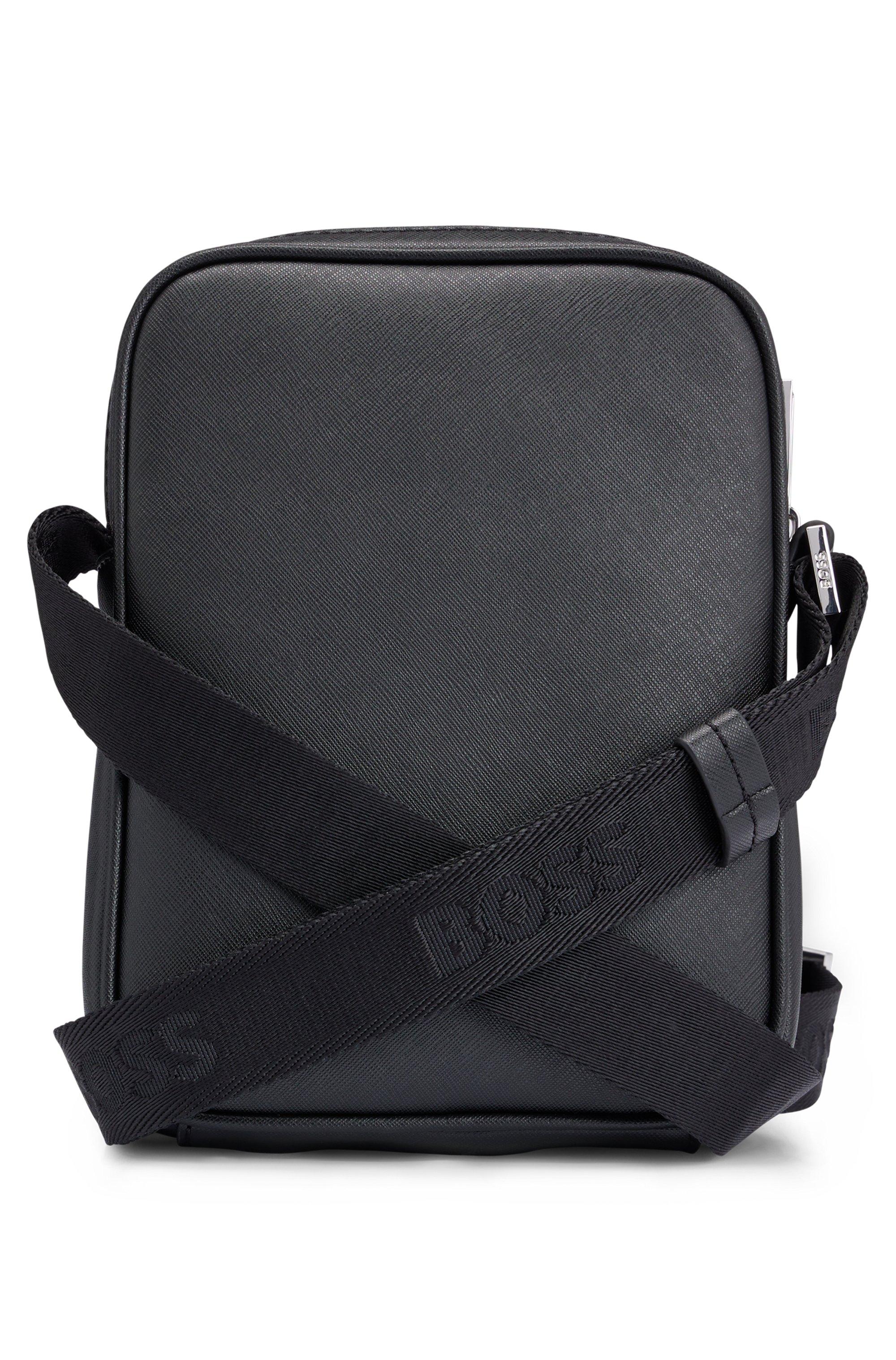 BOSS Structured Reporter Bag With Monogram Detailing in