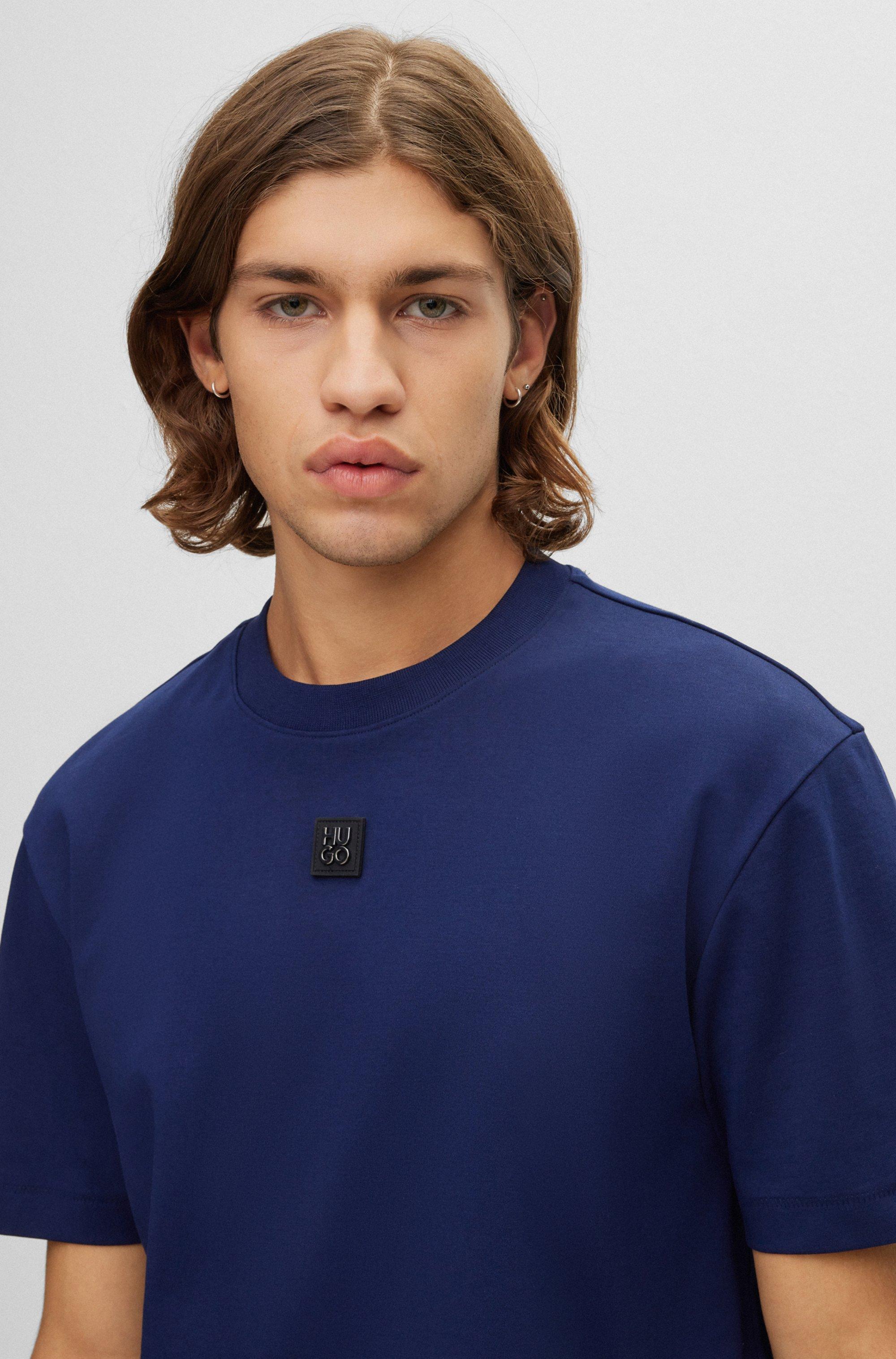 Cotton-interlock T-shirt with embroidered logo