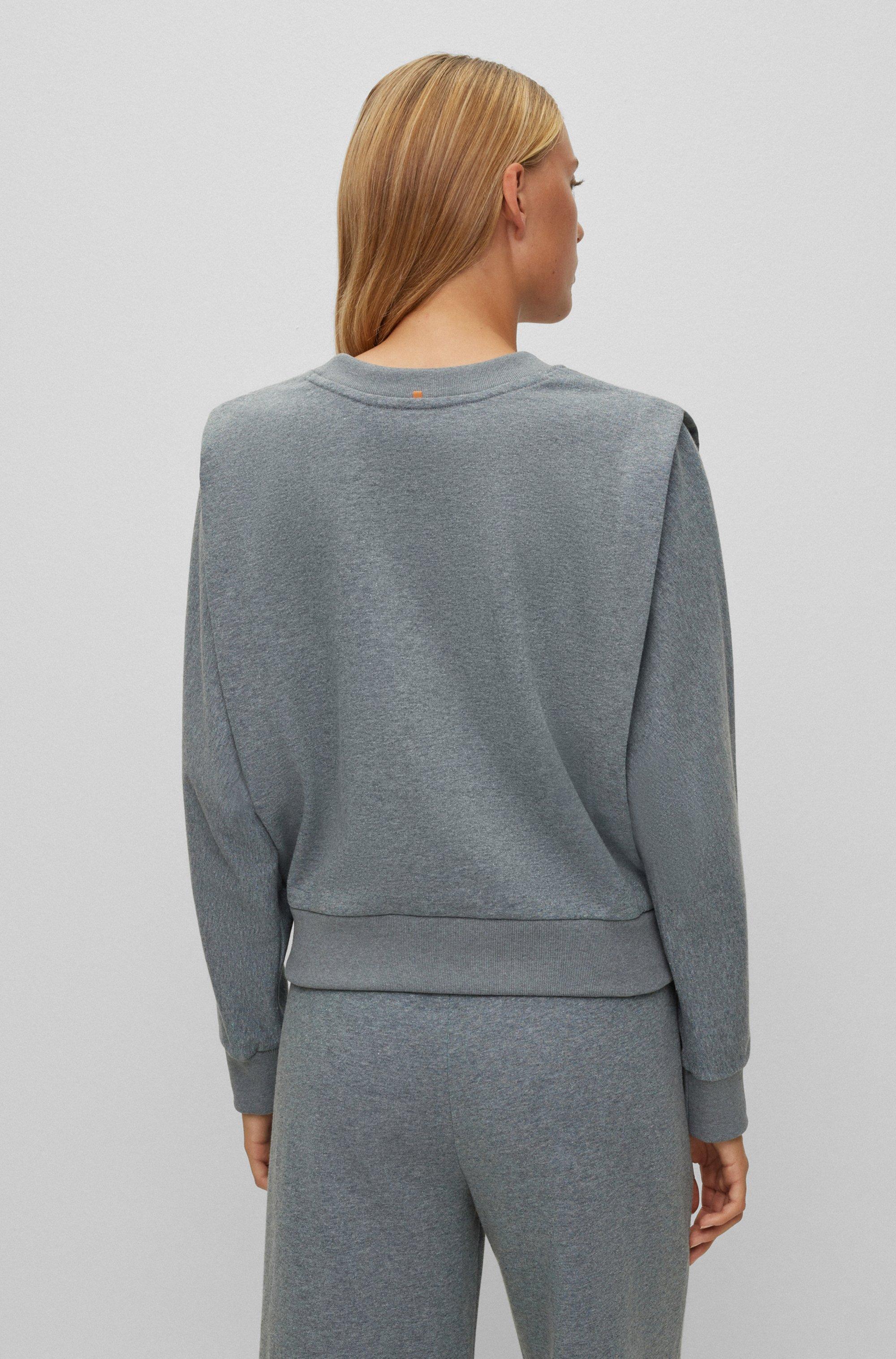 BOSS by HUGO BOSS Relaxed-fit Sweatshirt With Layered Shoulders And  Embellished Logo in Gray