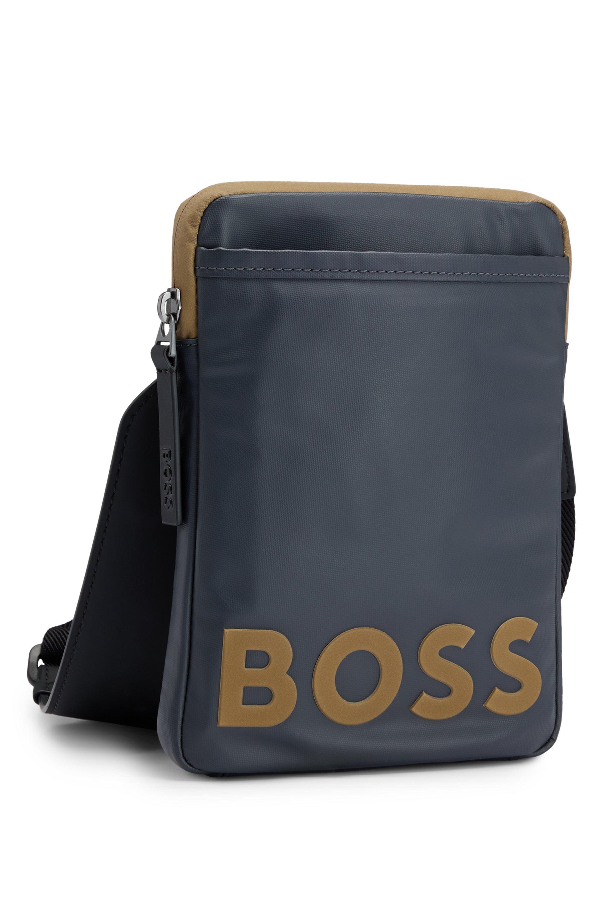 BOSS by HUGO BOSS Coated-material Reporter Bag With Logo Detail in Blue for  Men | Lyst