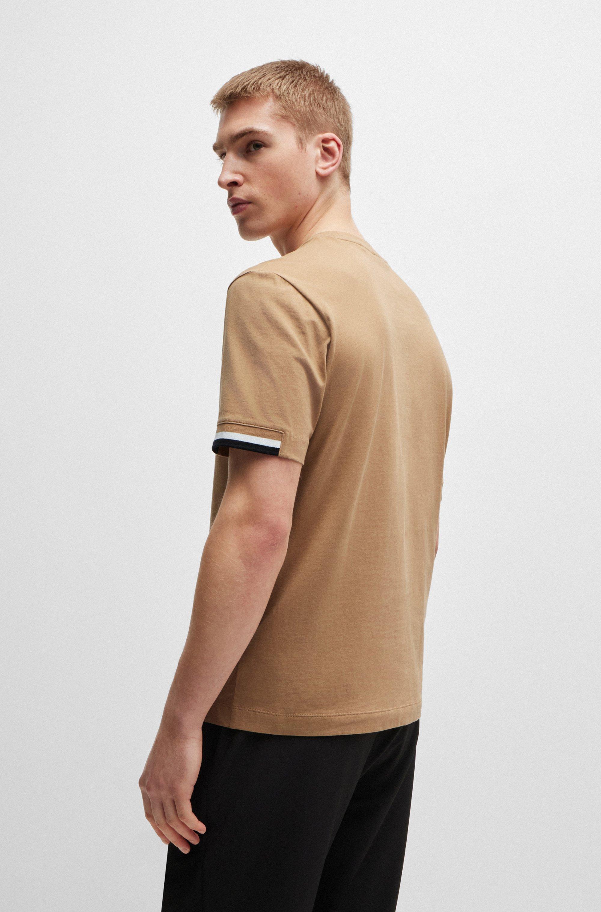boss-Beige-Cotton-jersey-T-