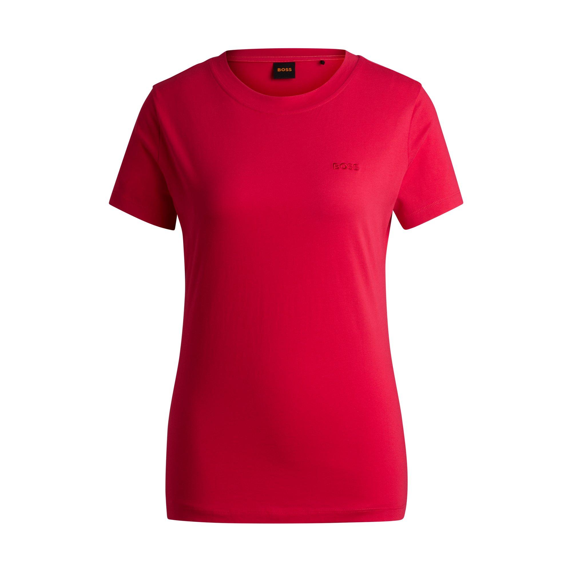 BOSS Cotton-Jersey Slim-Fit T-Shirt With Tonal Logo in Red Lyst UK