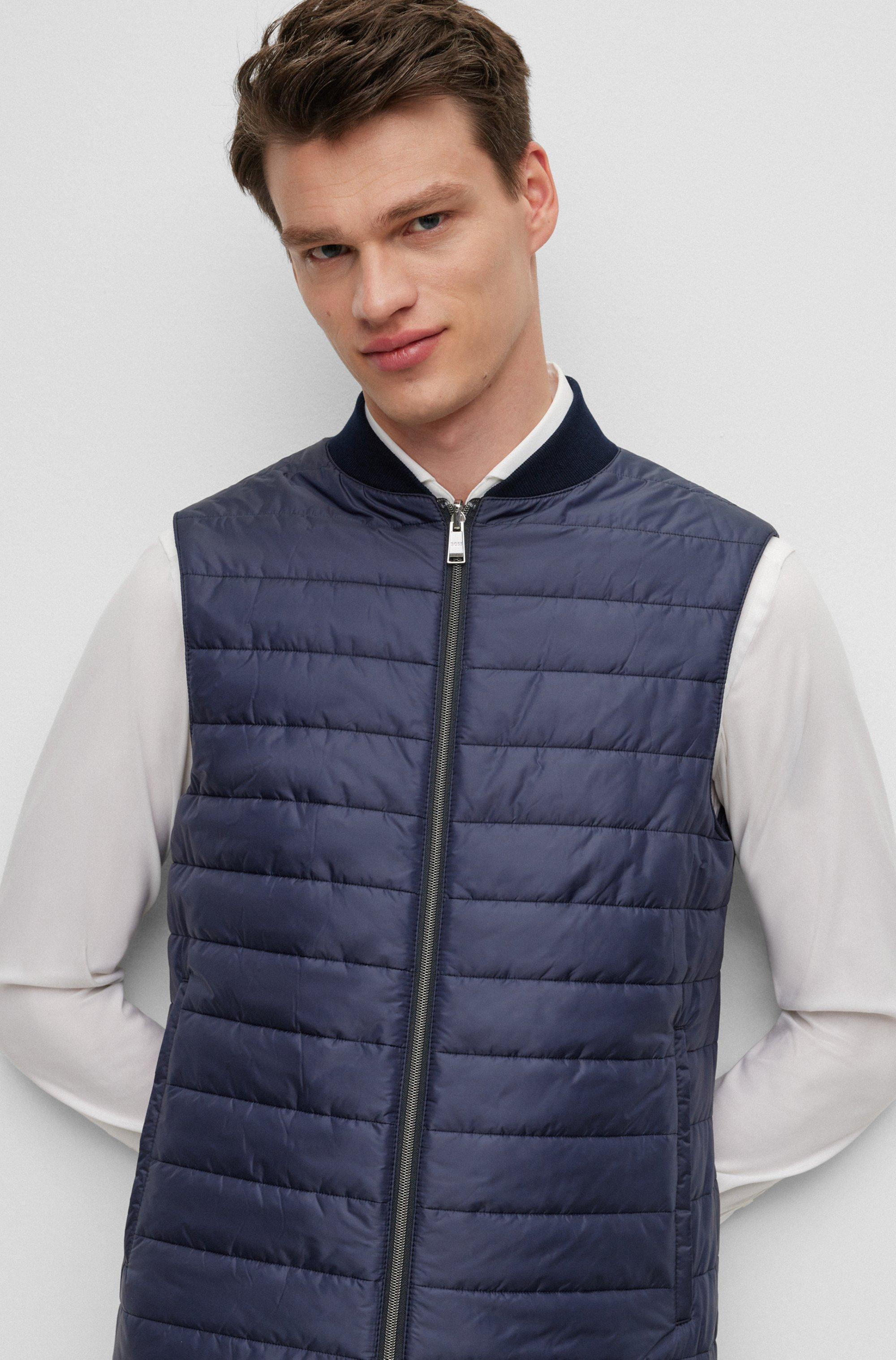 Manteau Regular fit en laine stretch à empiècement intérieur zippé BOSS by HUGO  BOSS pour homme en coloris Bleu | Lyst