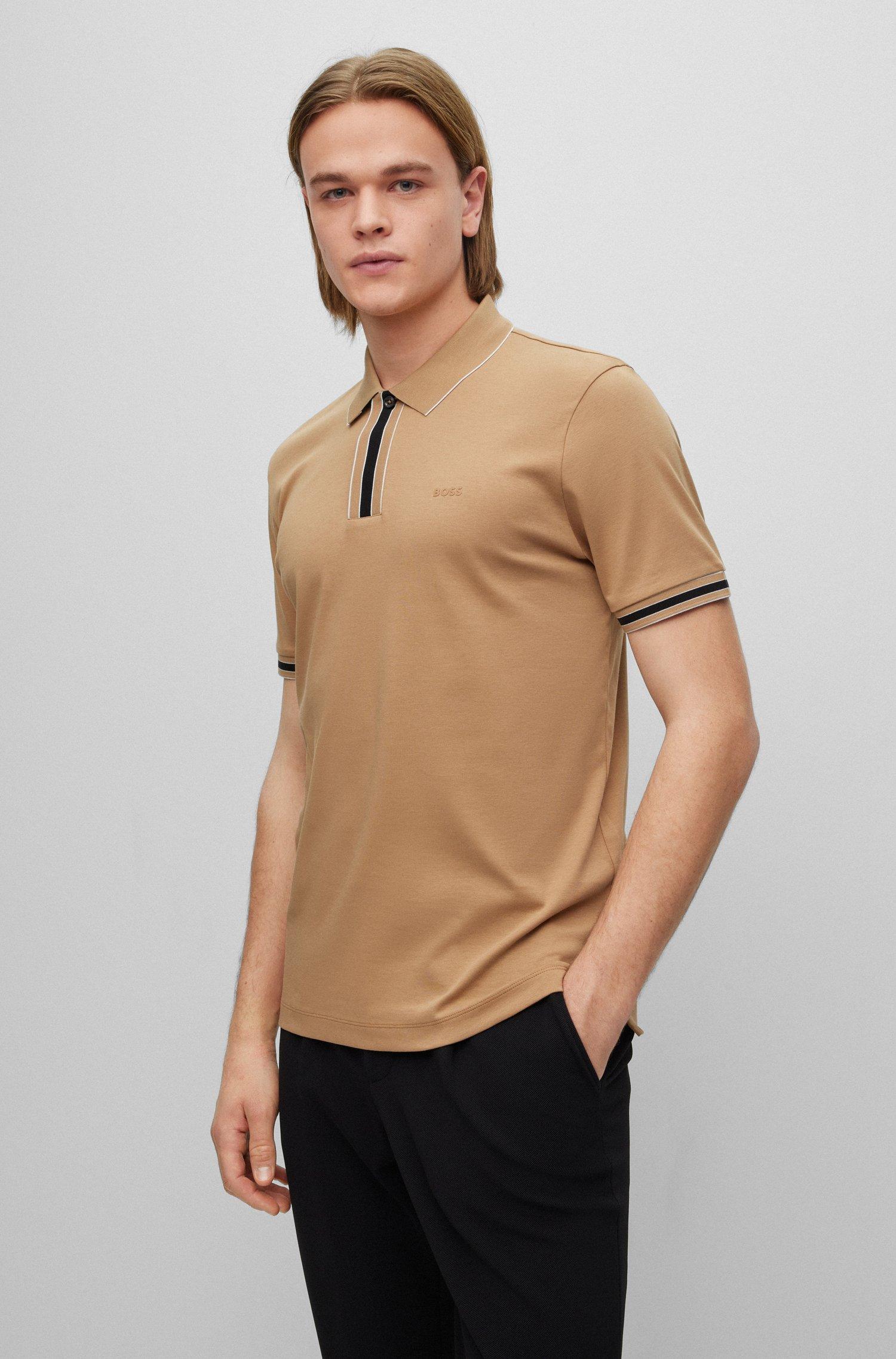 BOSS by HUGO BOSS Interlock cotton Polo Shirt With Contrast