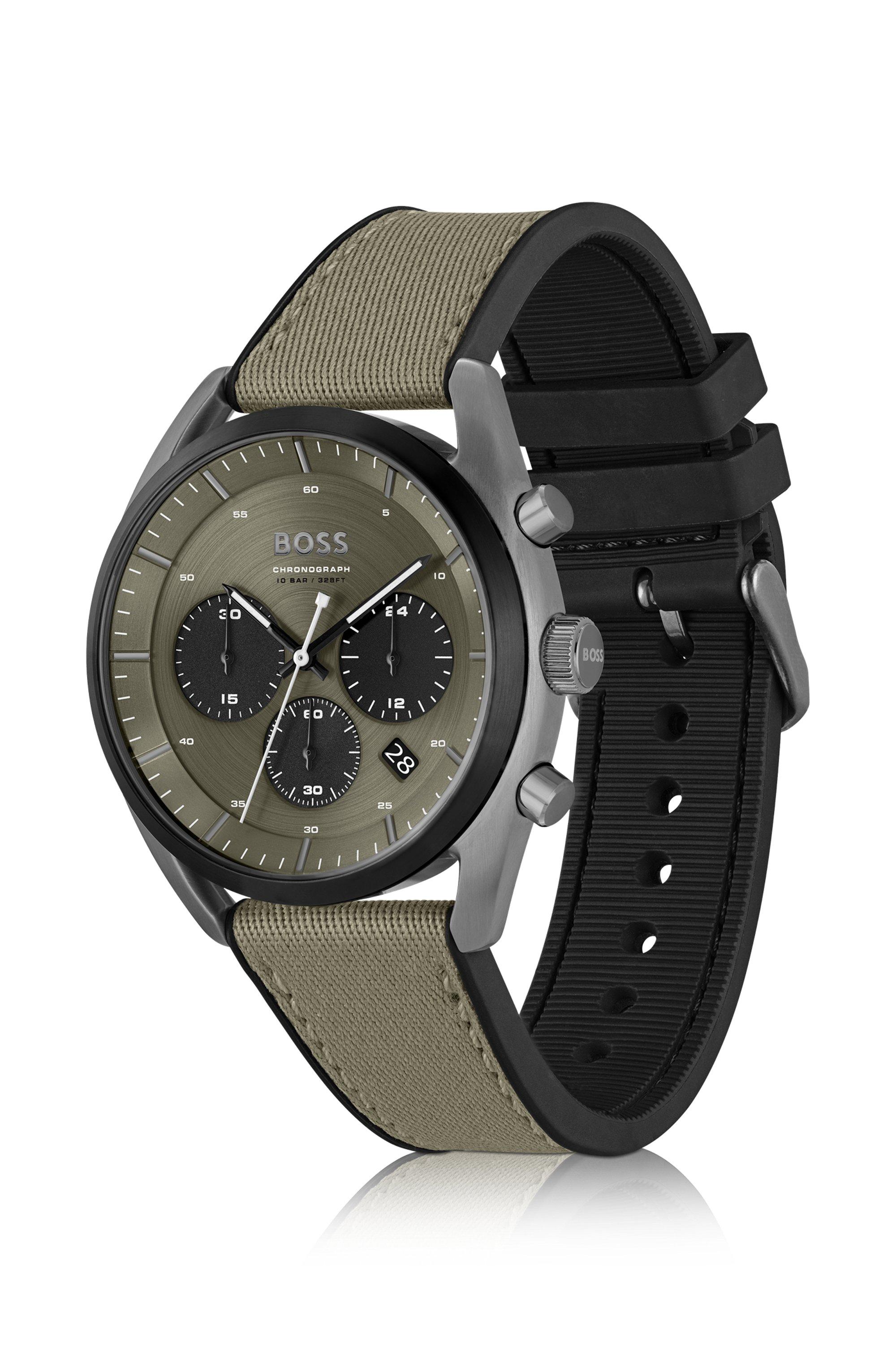 Hugo boss watches with rubber cheap strap