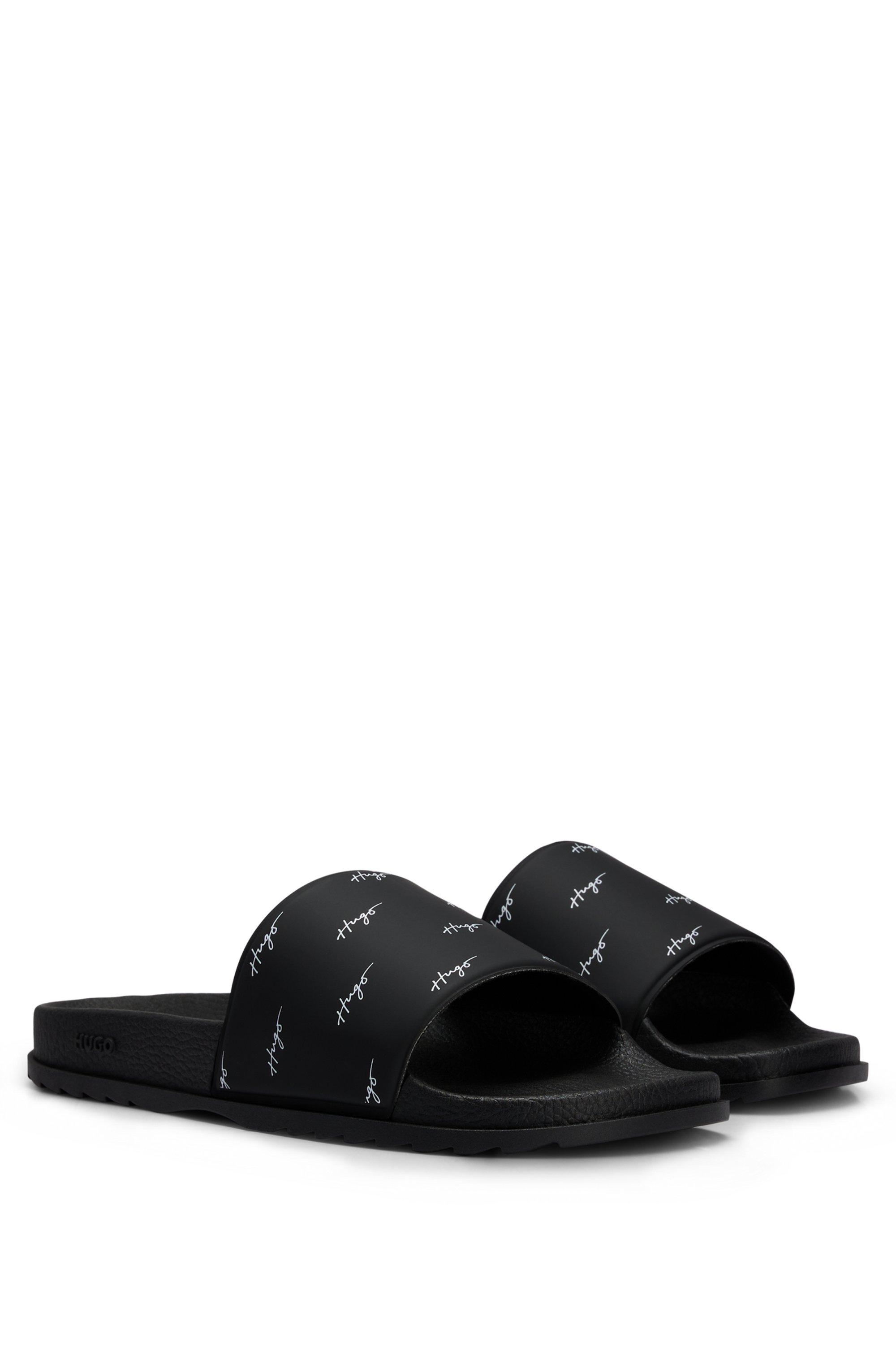 BOSS by HUGO BOSS Slides With Handwritten Logos in Black for Men Lyst