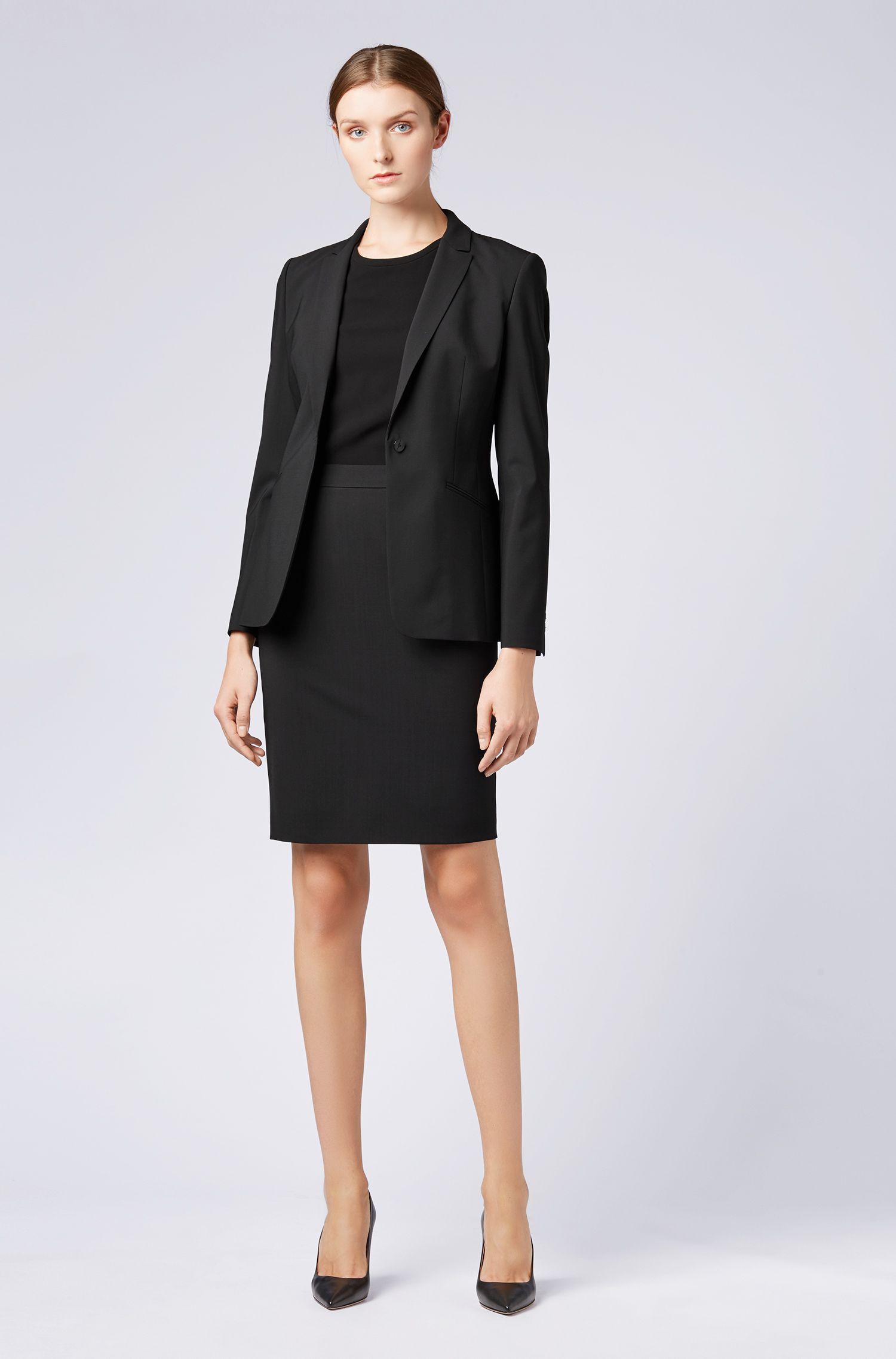 BOSS by Hugo Boss Stretch Wool Slim Fit Pencil Skirt in Black - Lyst