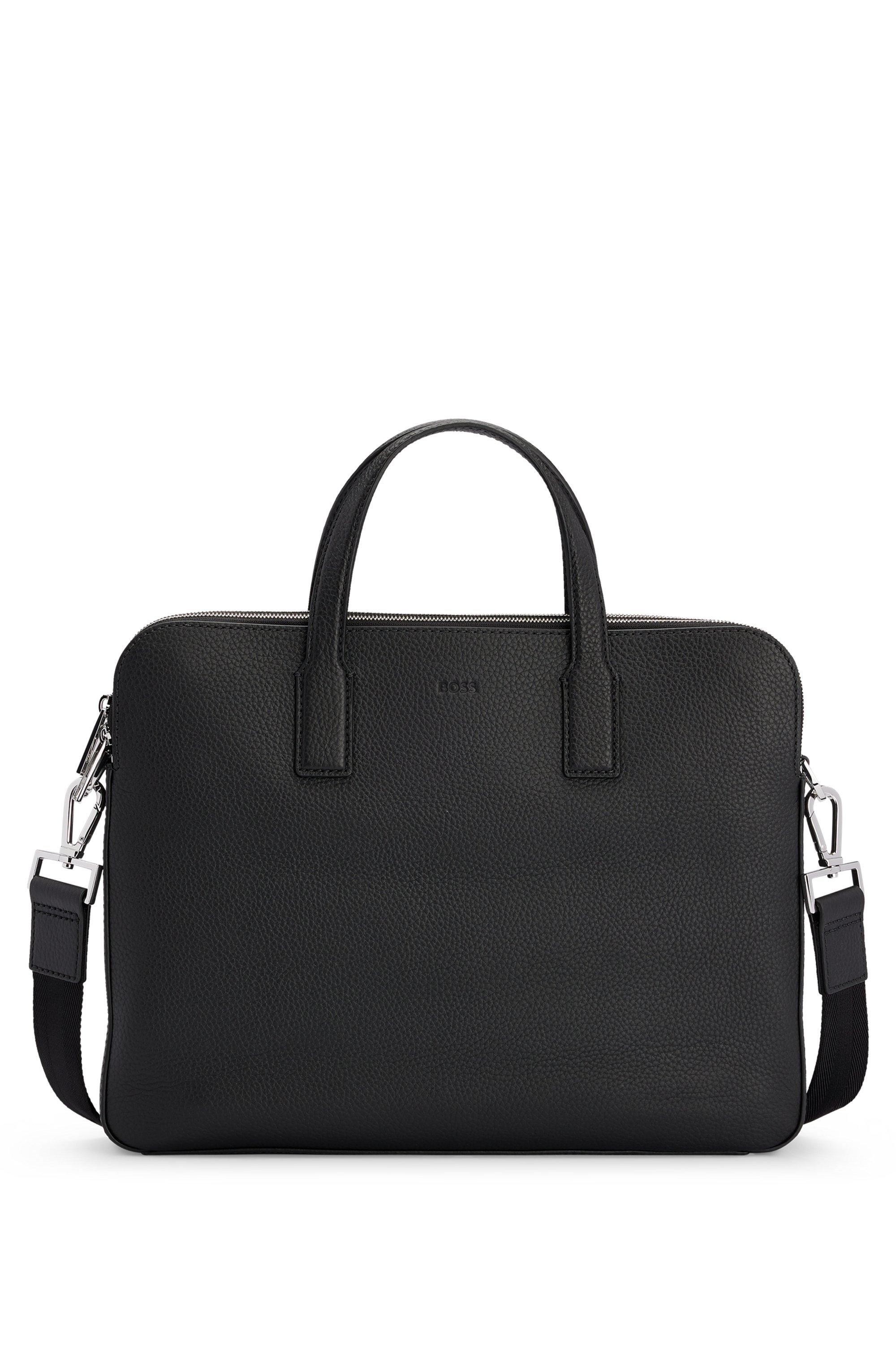 BOSS by HUGO BOSS Italian-leather Document Case With Embossed Logo in Black  for Men | Lyst