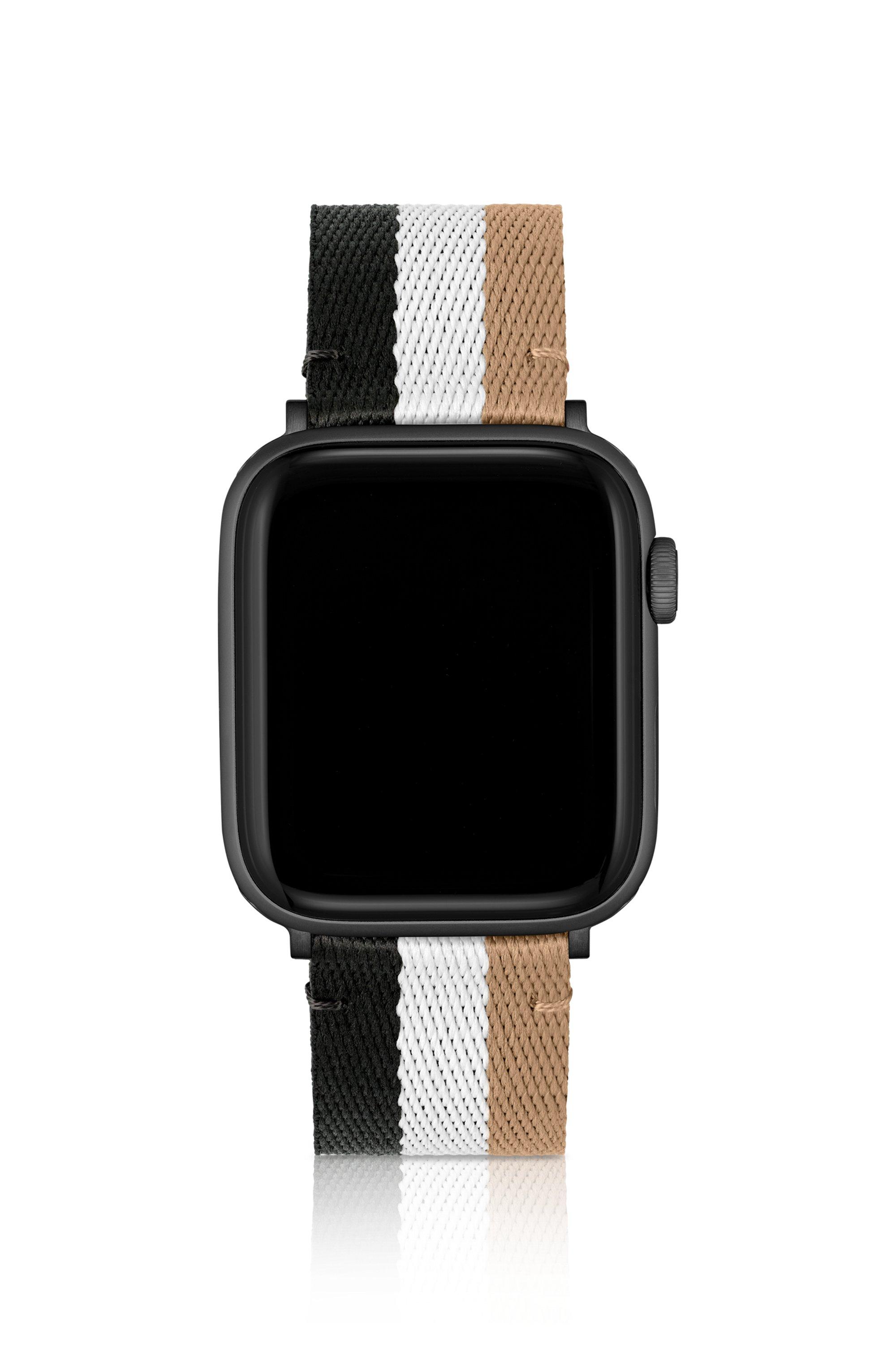 BOSS by HUGO BOSS Signature-stripe Strap For Apple Watch Men's Watches in  Black for Men | Lyst