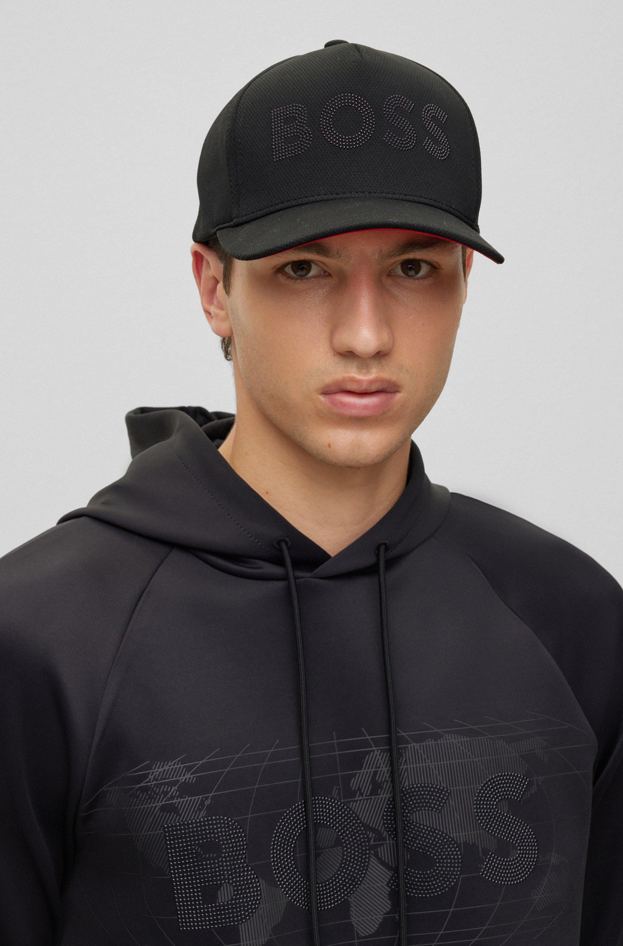 BOSS Cap In Honeycomb-jersey With Sparkling Logo in Black for Men