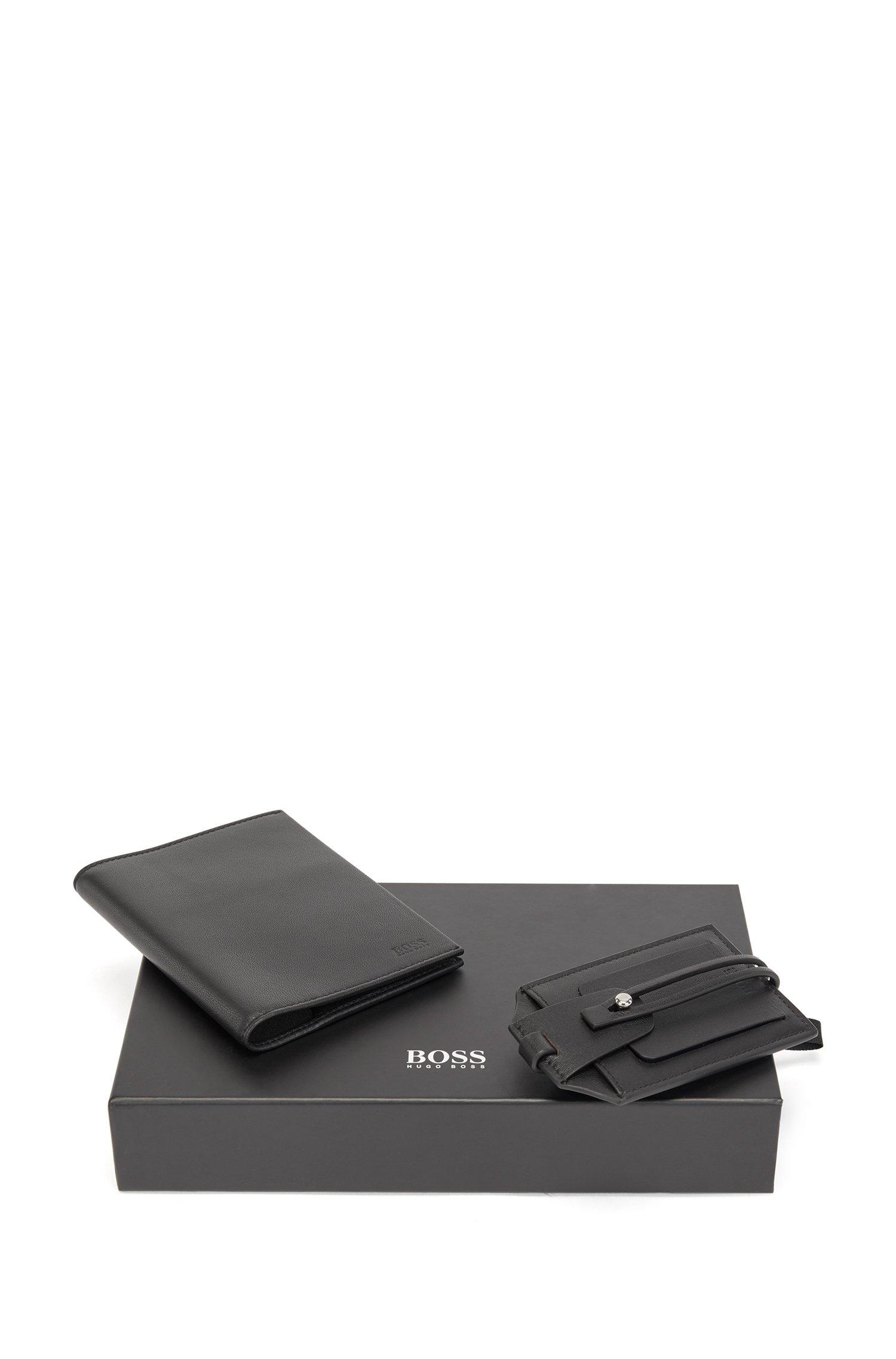 BOSS by HUGO BOSS Leather Passport Holder And luggage Tag Gift Set in Black  for Men | Lyst UK
