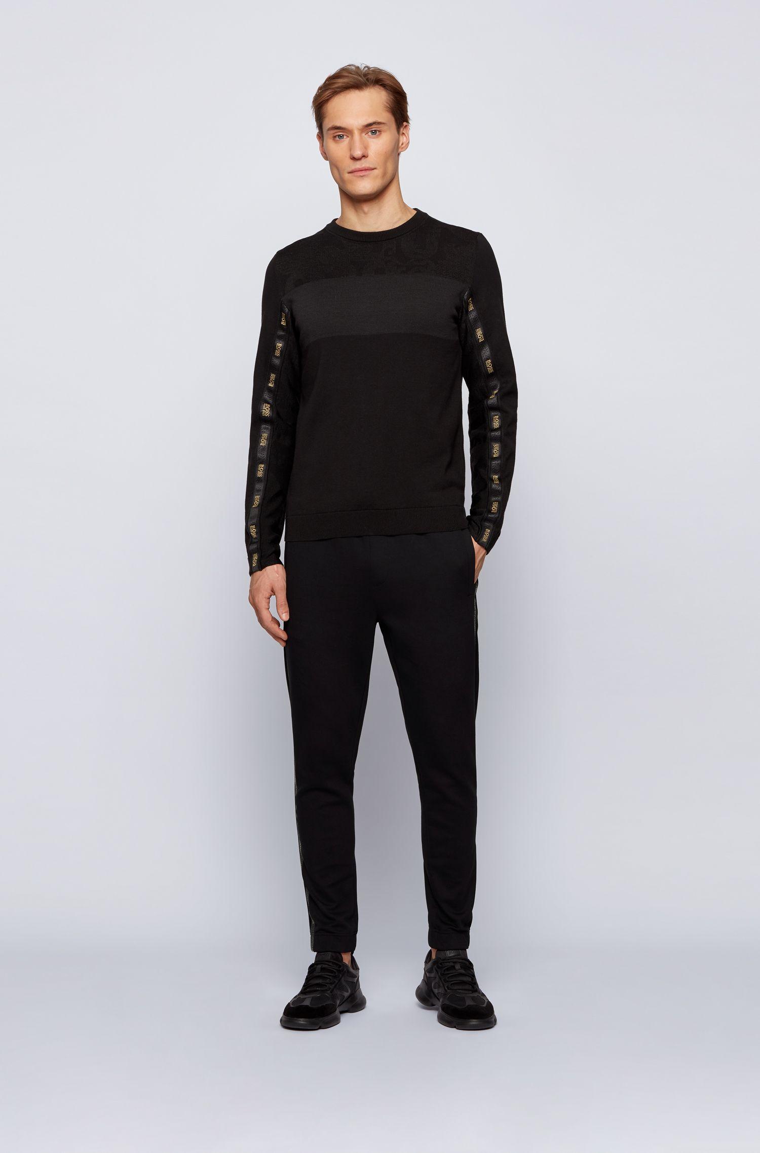 BOSS by Hugo Boss Synthetic Cotton Blend Tracksuit Bottoms With Gold Logo Detailing in Black for