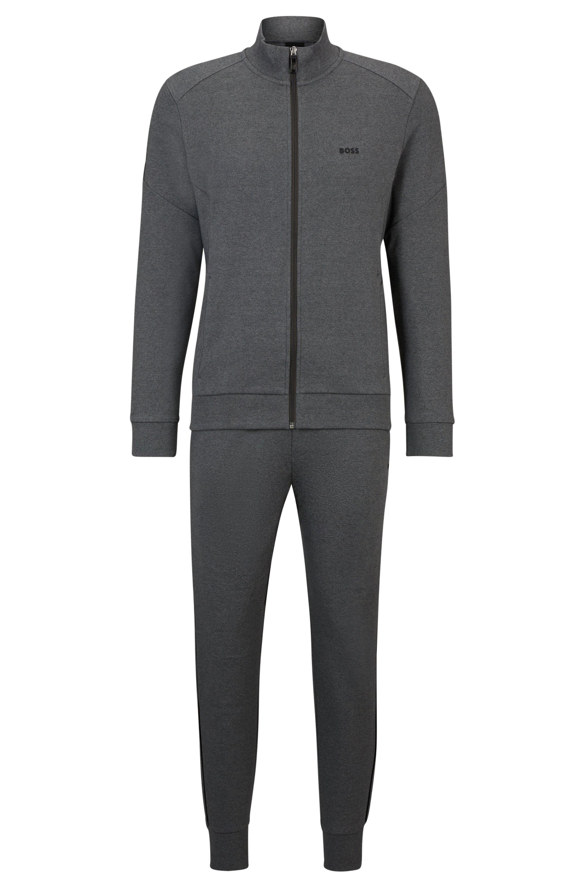 Black and grey hugo boss tracksuit sale