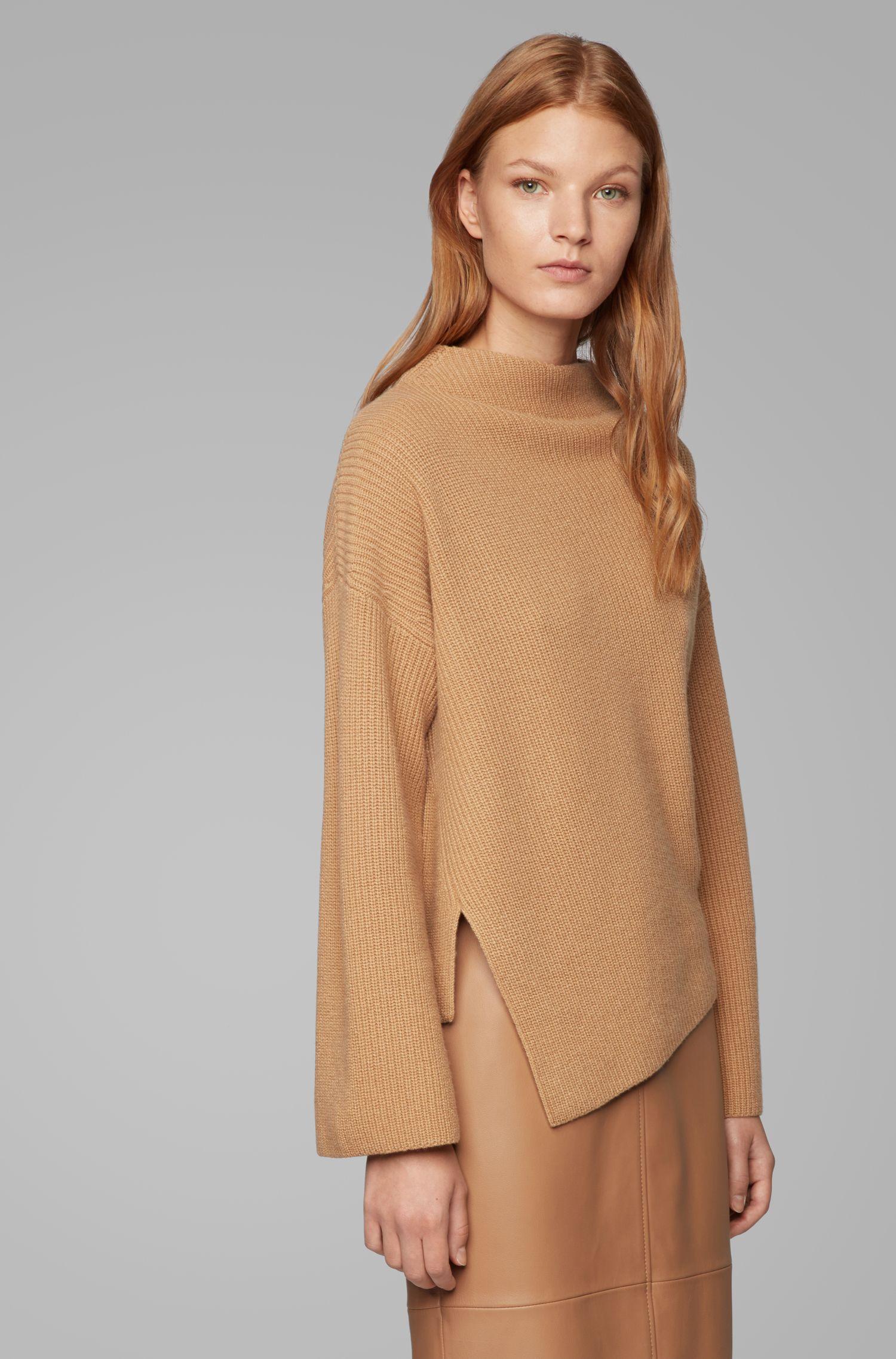BOSS Relaxedfit Cashmere Sweater With Asymmetrical Front in Light