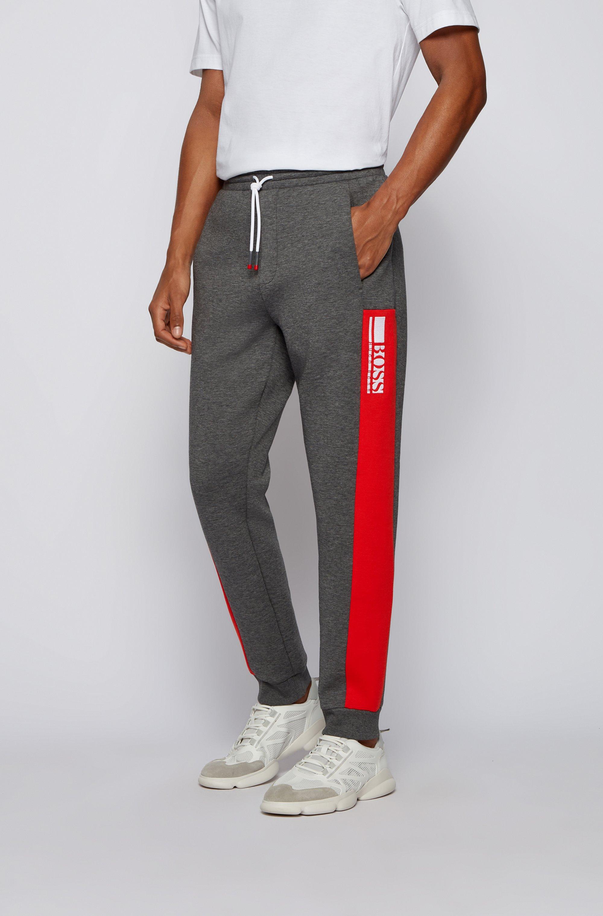 BOSS by HUGO BOSS Cuffed-hem Tracksuit Bottoms With Colour-block Logo in  Gray for Men | Lyst