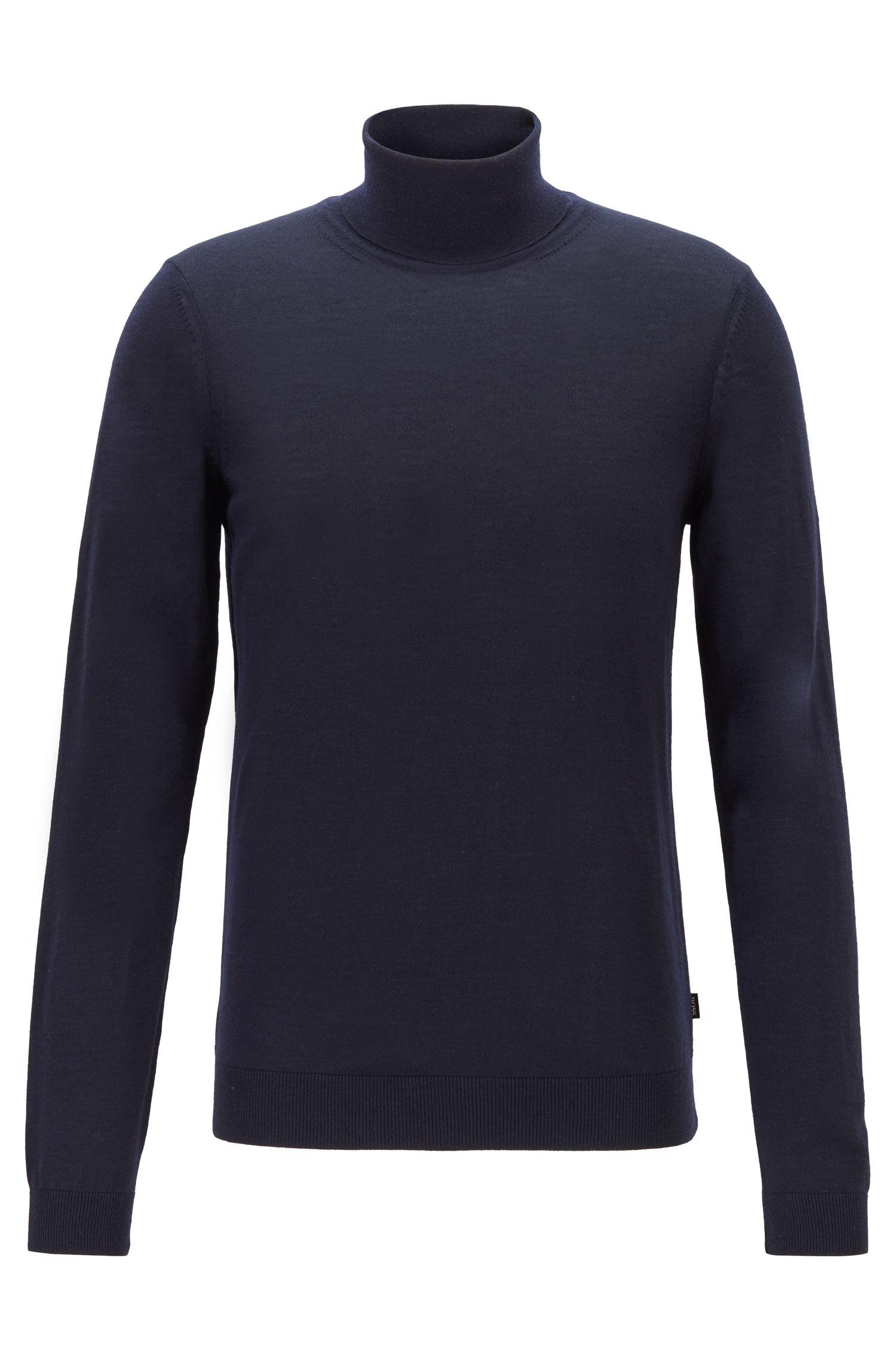 BOSS Wool Musso-p Turtleneck Sweater in Dark Blue (Blue) for Men - Save ...