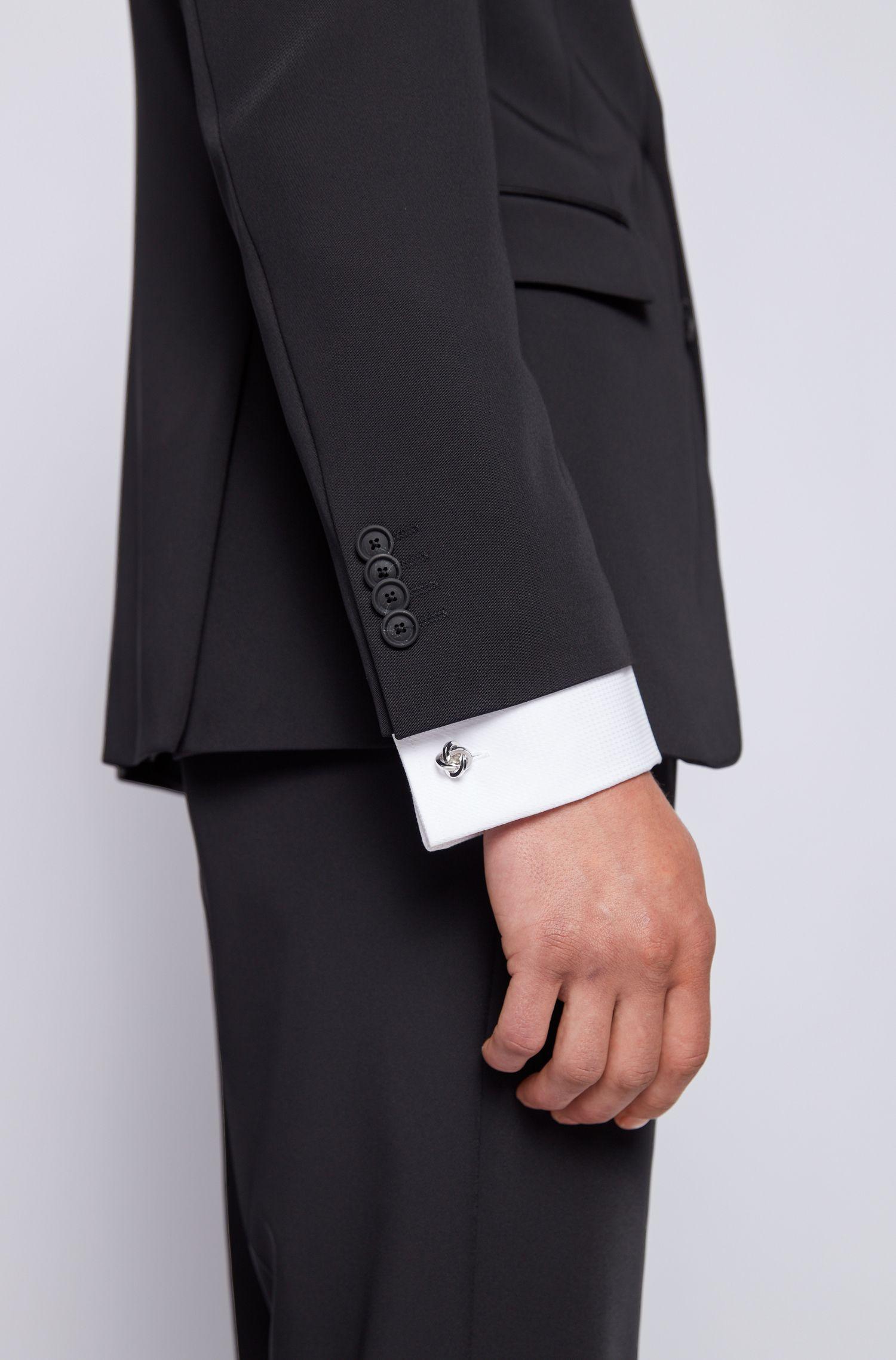 BOSS by Hugo Boss Cufflinks In Polished Metal With Knot Design in