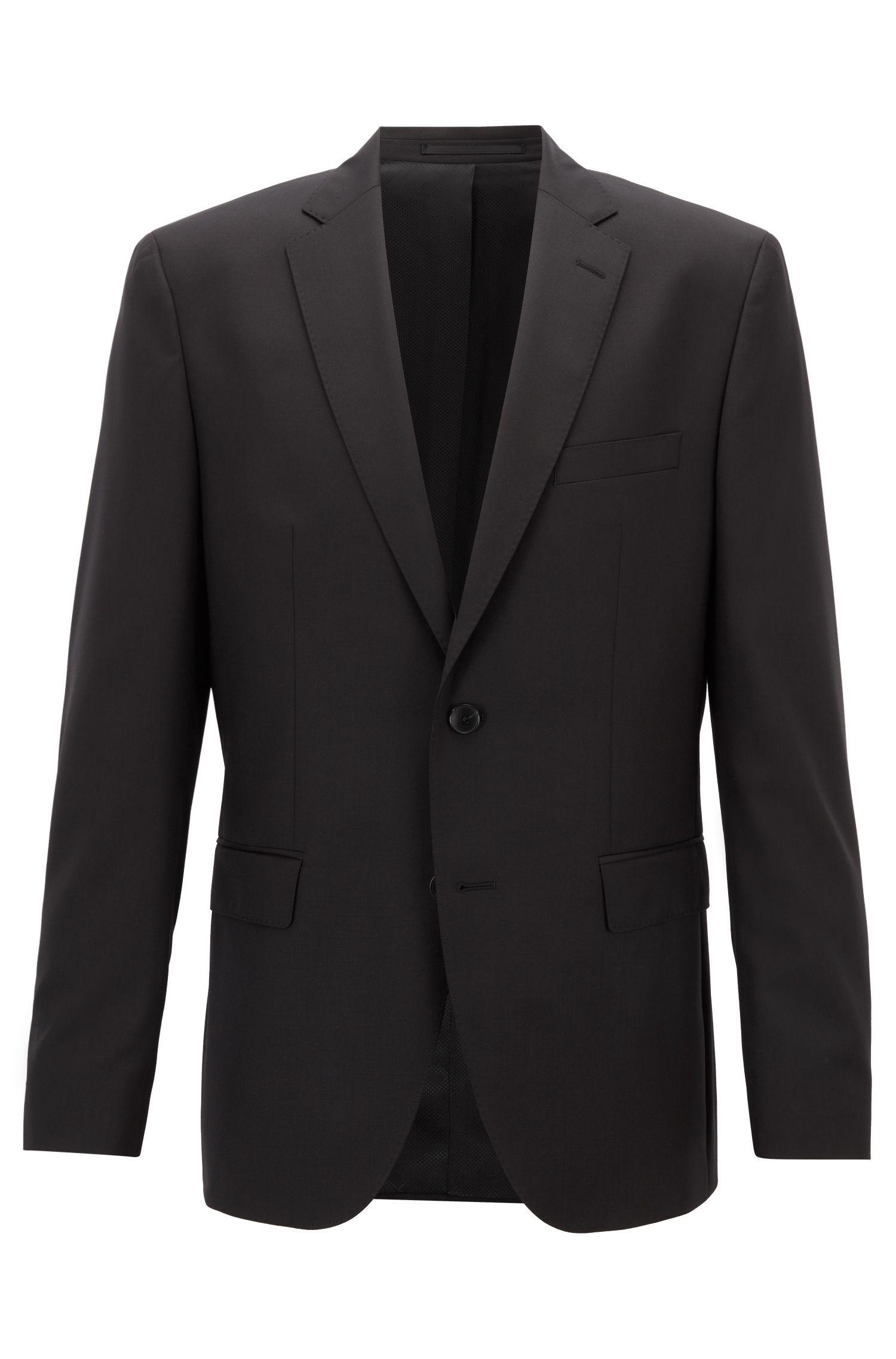 BOSS Plain Regular-fit Jacket In New Wool: 'johnstons1_cyl' in Black ...