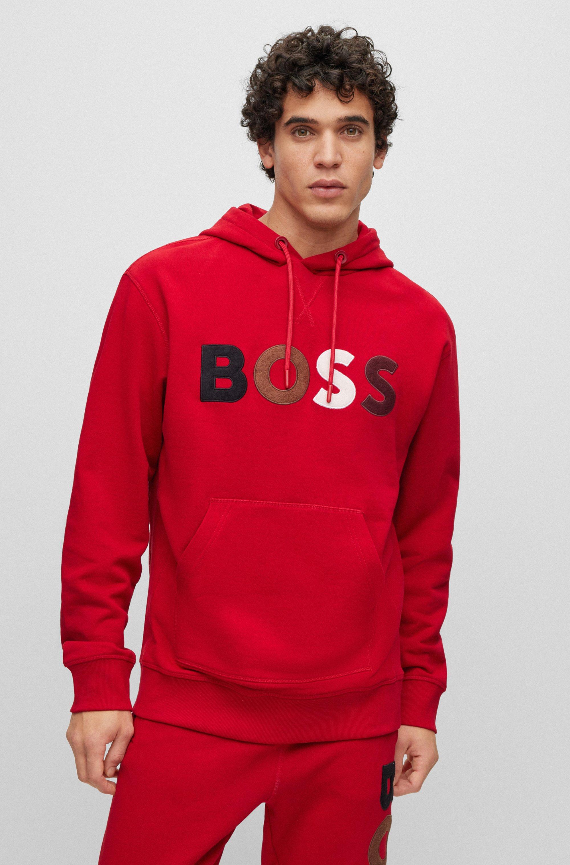 BOSS by HUGO BOSS Cottonterry Relaxedfit Hoodie With Fleece Logo in