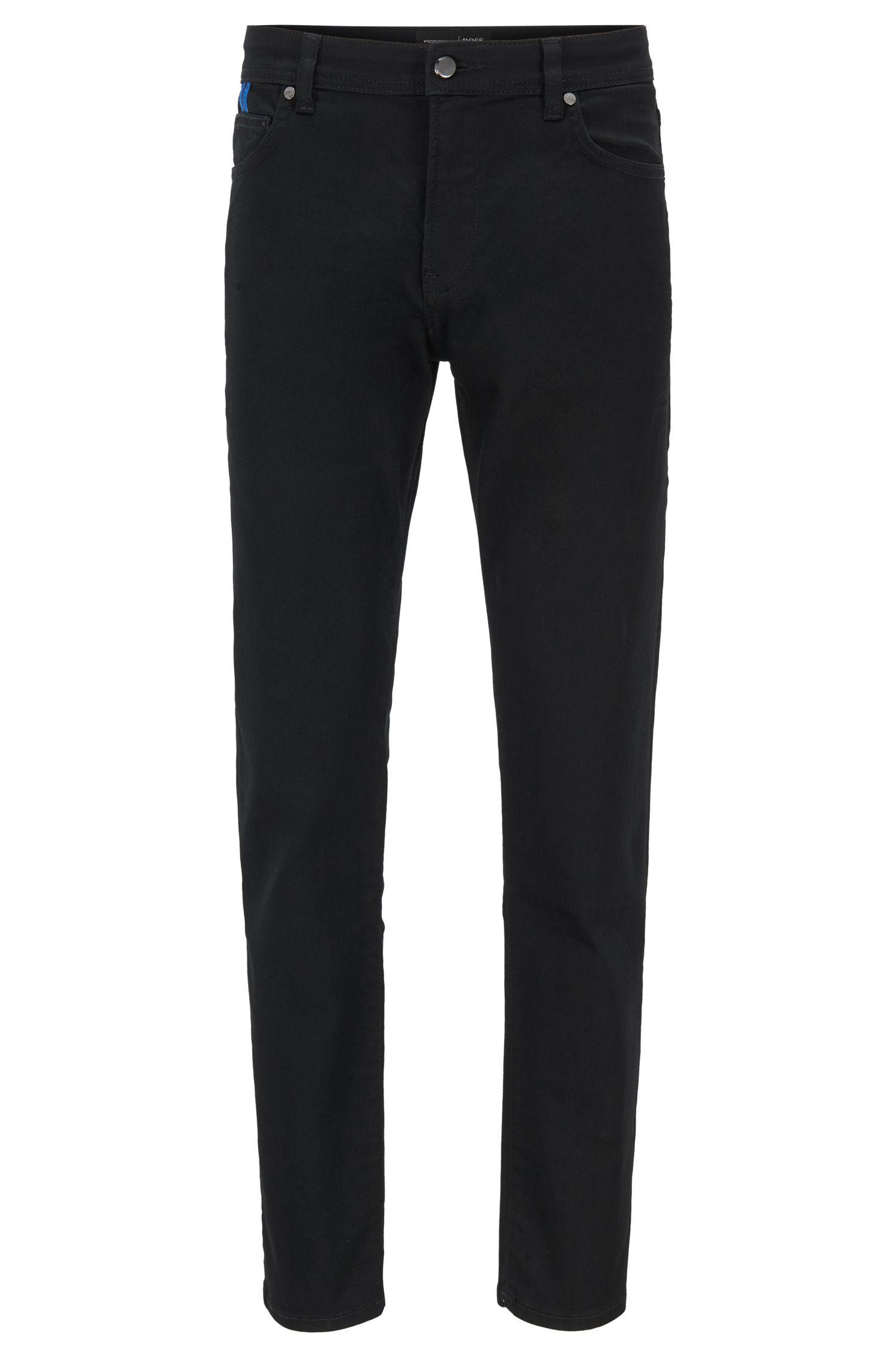 BOSS by Hugo Boss Tapered Fit Jeans In Black Stretch Denim for Men Lyst
