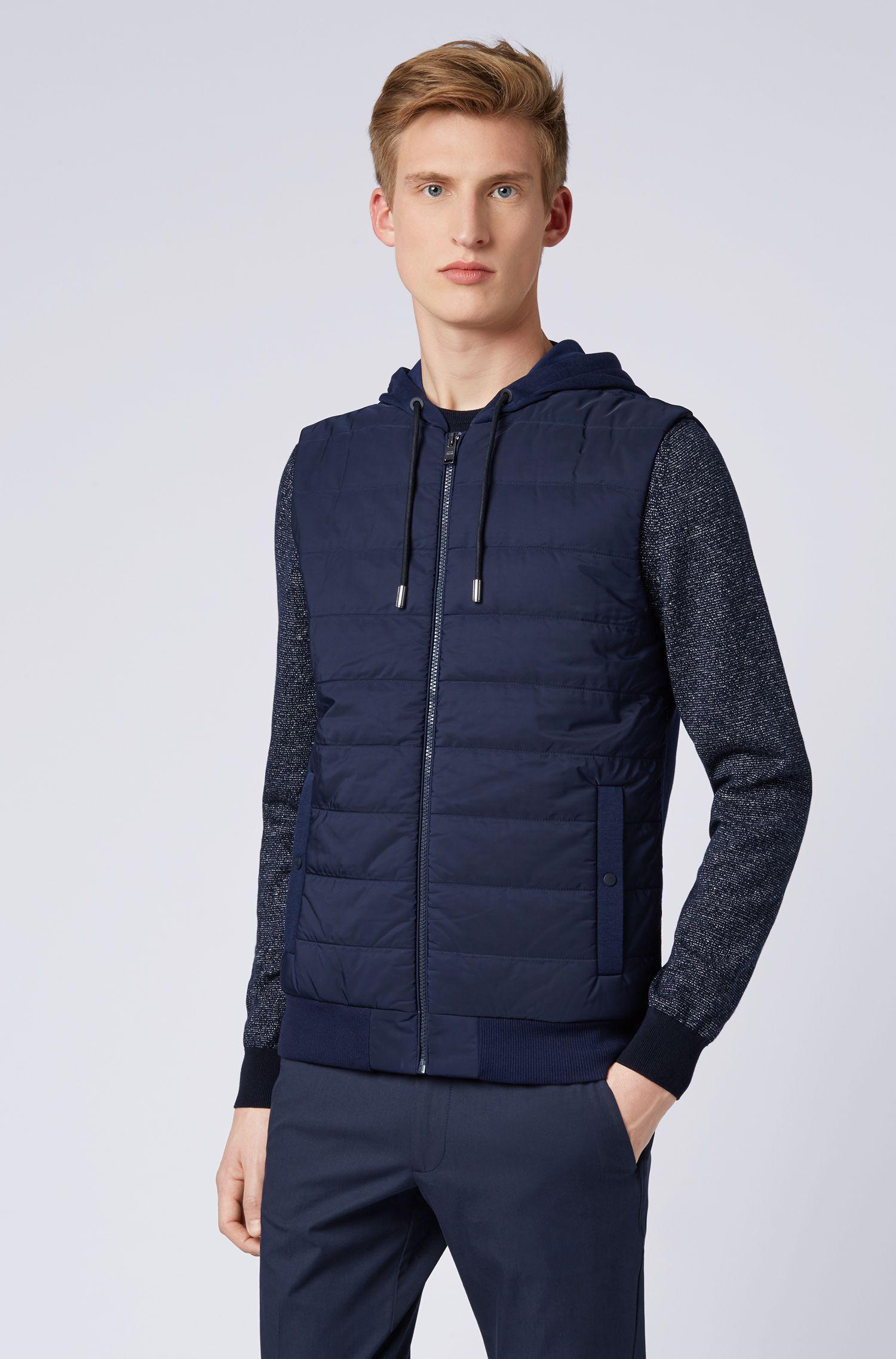 Lyst - BOSS Zipper-through Gilet With Hood And Padded Front Panel in ...