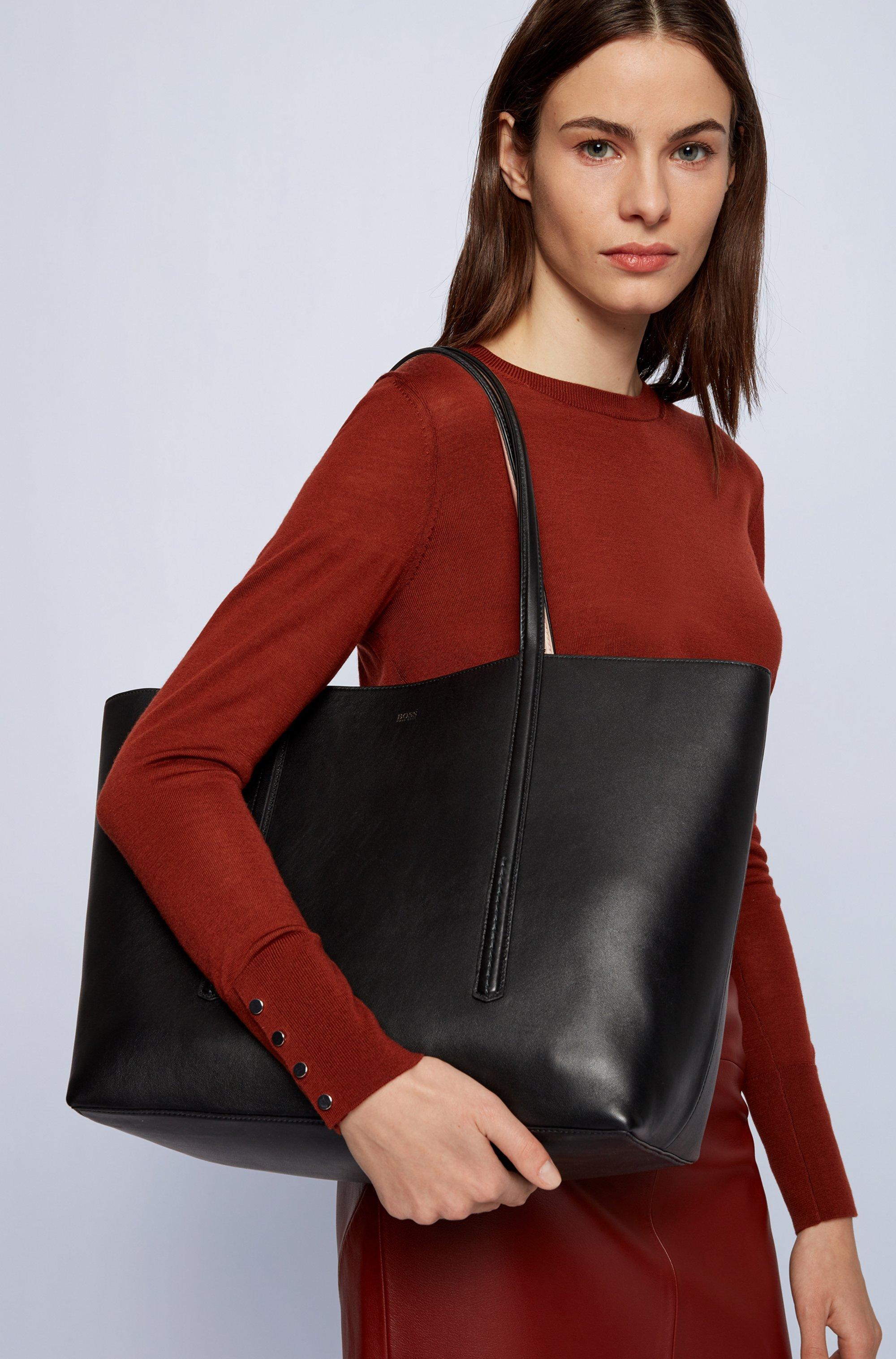 HUGO - Faux-leather crossbody bag with logo-trimmed strap