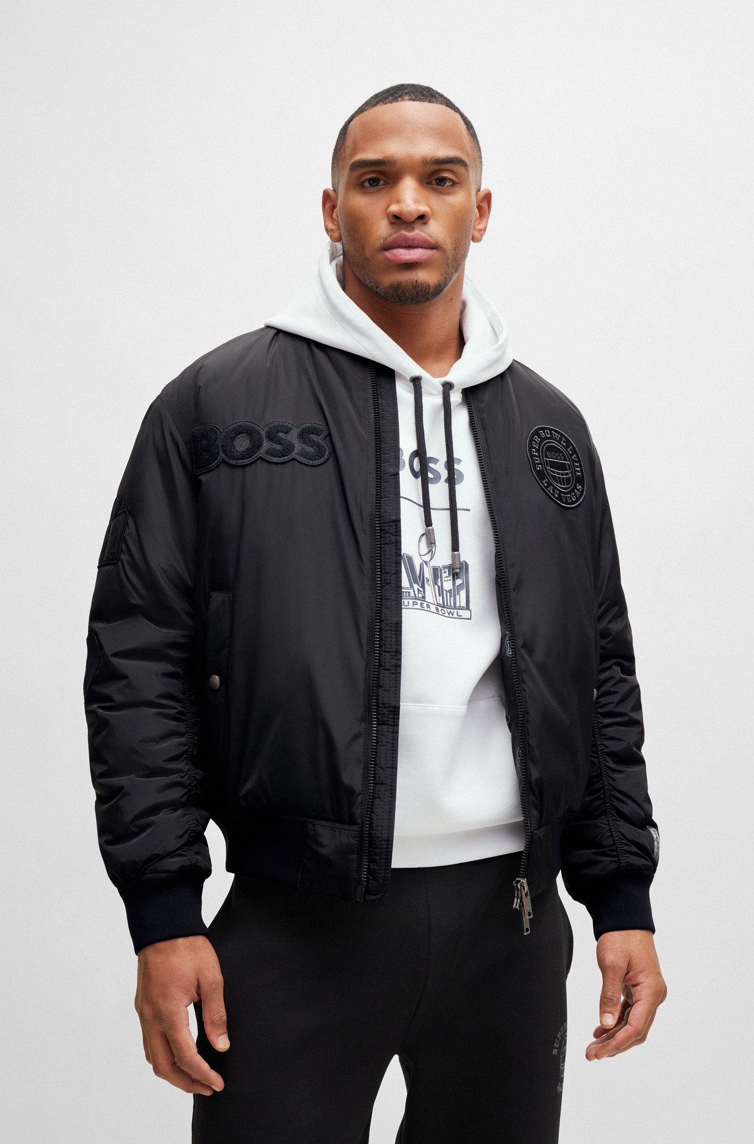 BOSS X Nfl Padded Bomber Jacket With Special Patches in