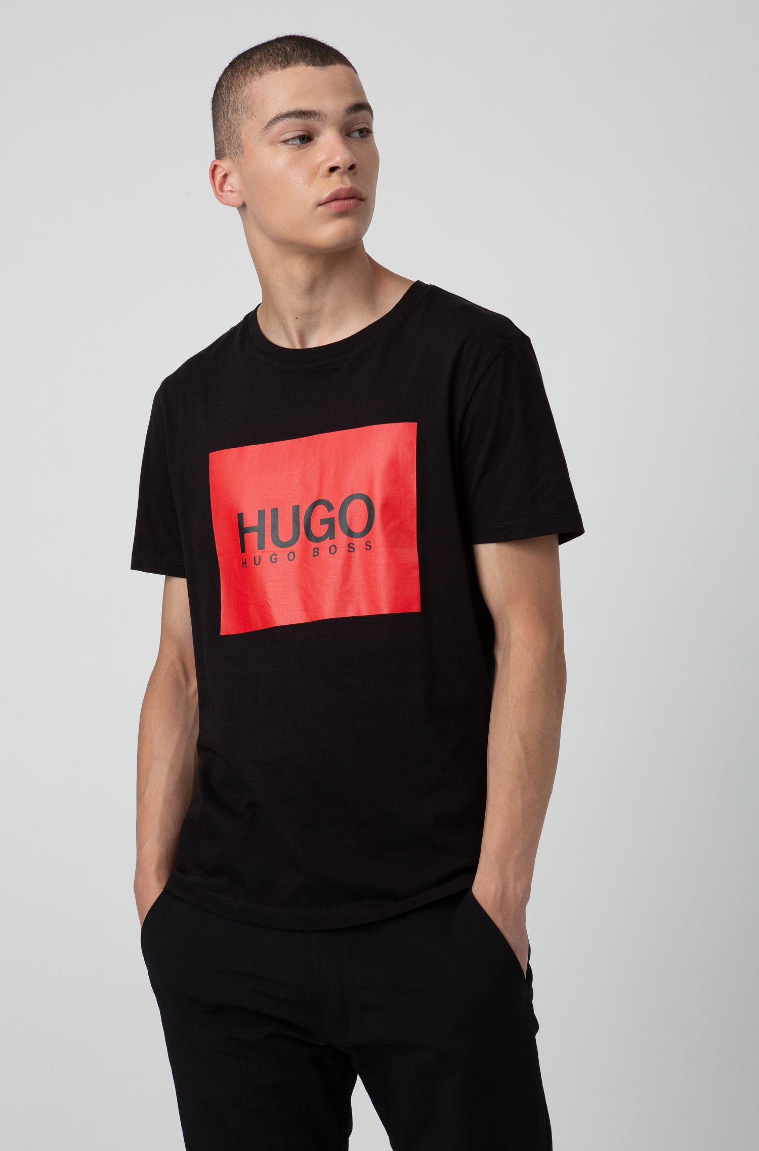 HUGO Cotton Dolive 194 T Shirt in Black for Men - Lyst