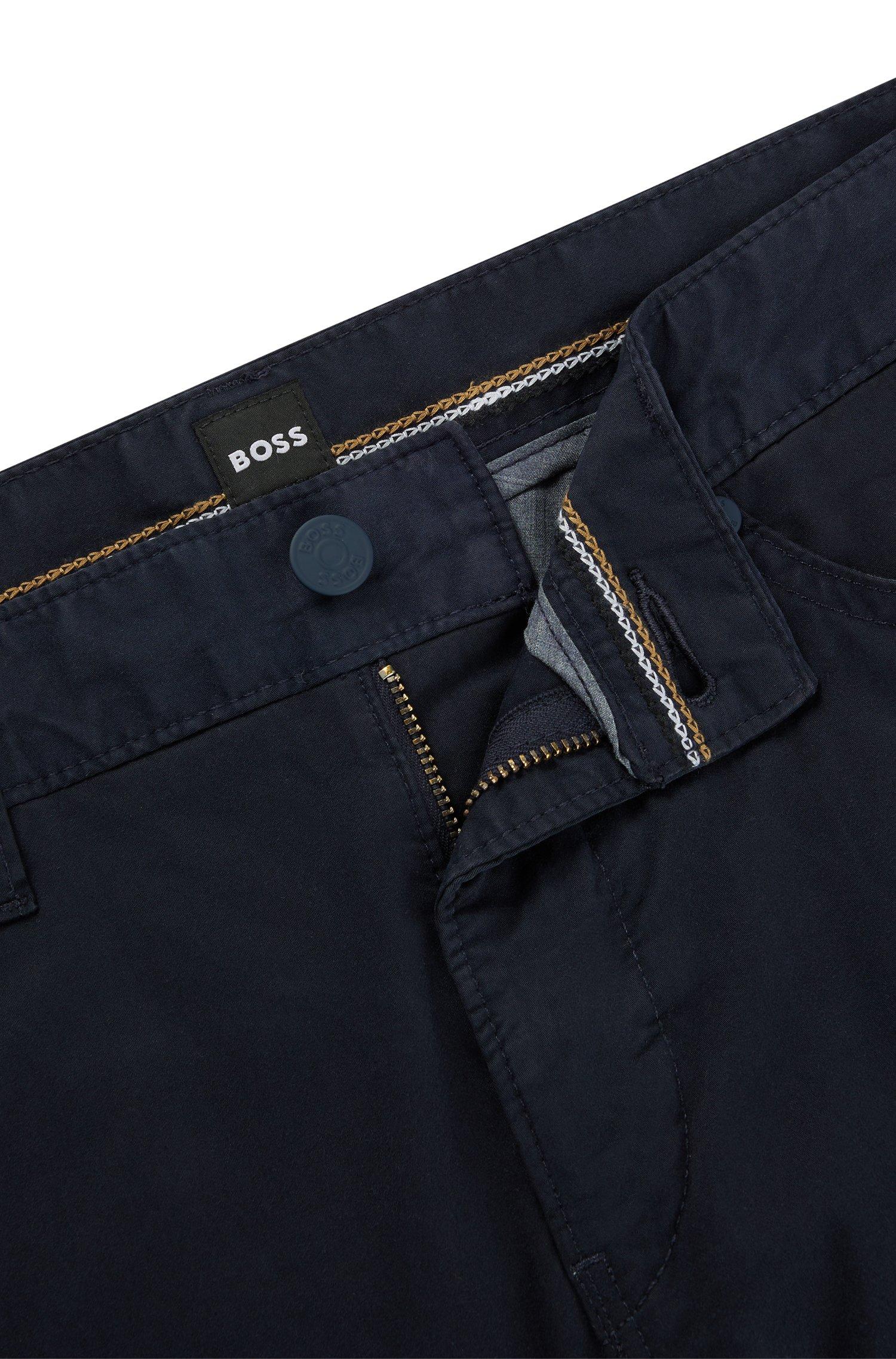 BOSS - Slim-fit jeans in black super-stretch denim