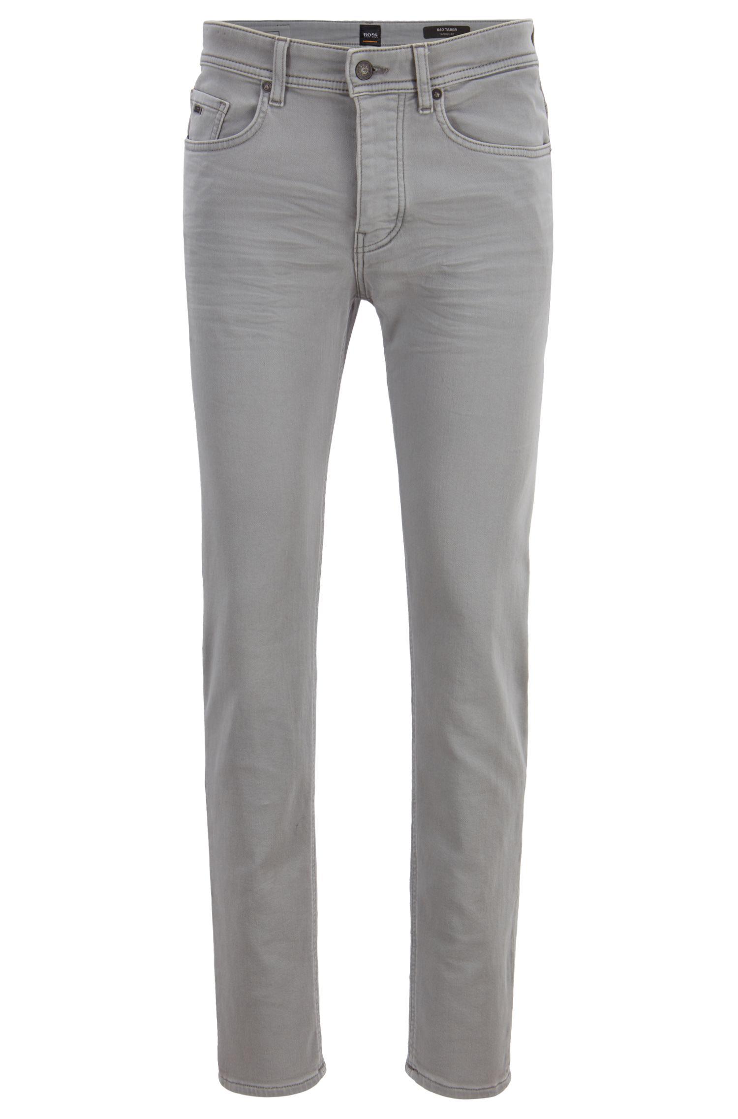 BOSS Tapered-fit Jeans In Knitted Stretch Denim in Light Grey (Gray ...