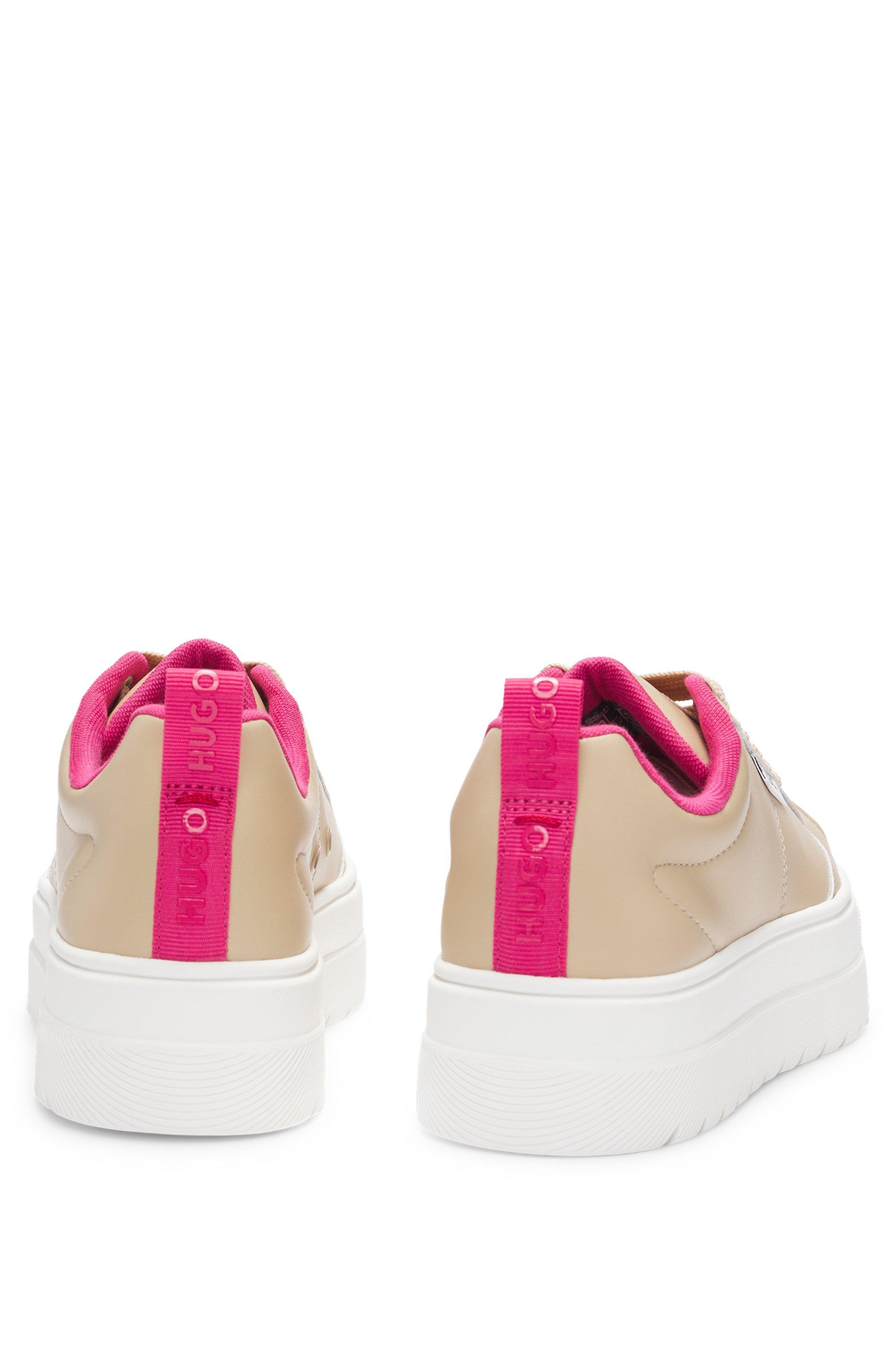 HUGO Platform-Sole Trainers With Logo Flag And Signature Details