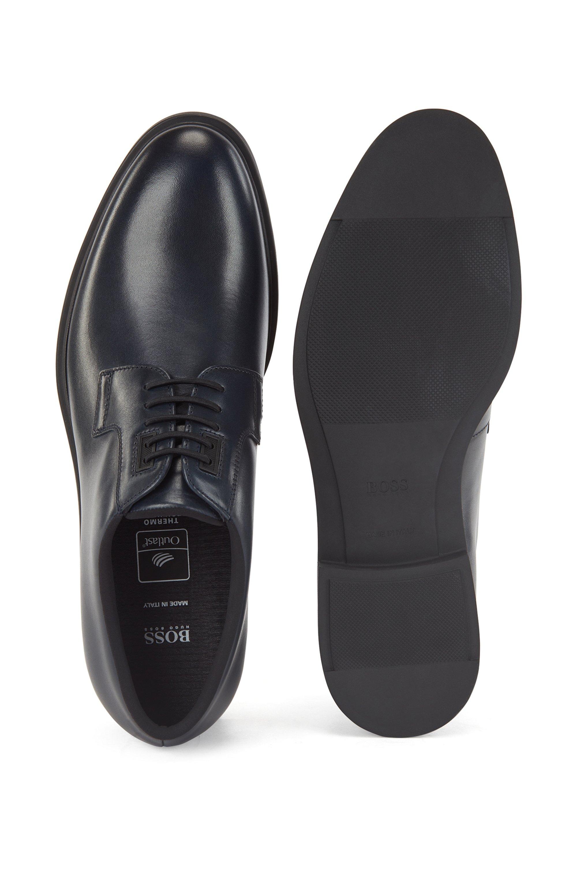 Verbazing vier keer Impasse BOSS by HUGO BOSS Italian-made Leather Derby Shoes With Outlast Lining-  Dark Blue Men's Business Shoes Size 9 for Men | Lyst
