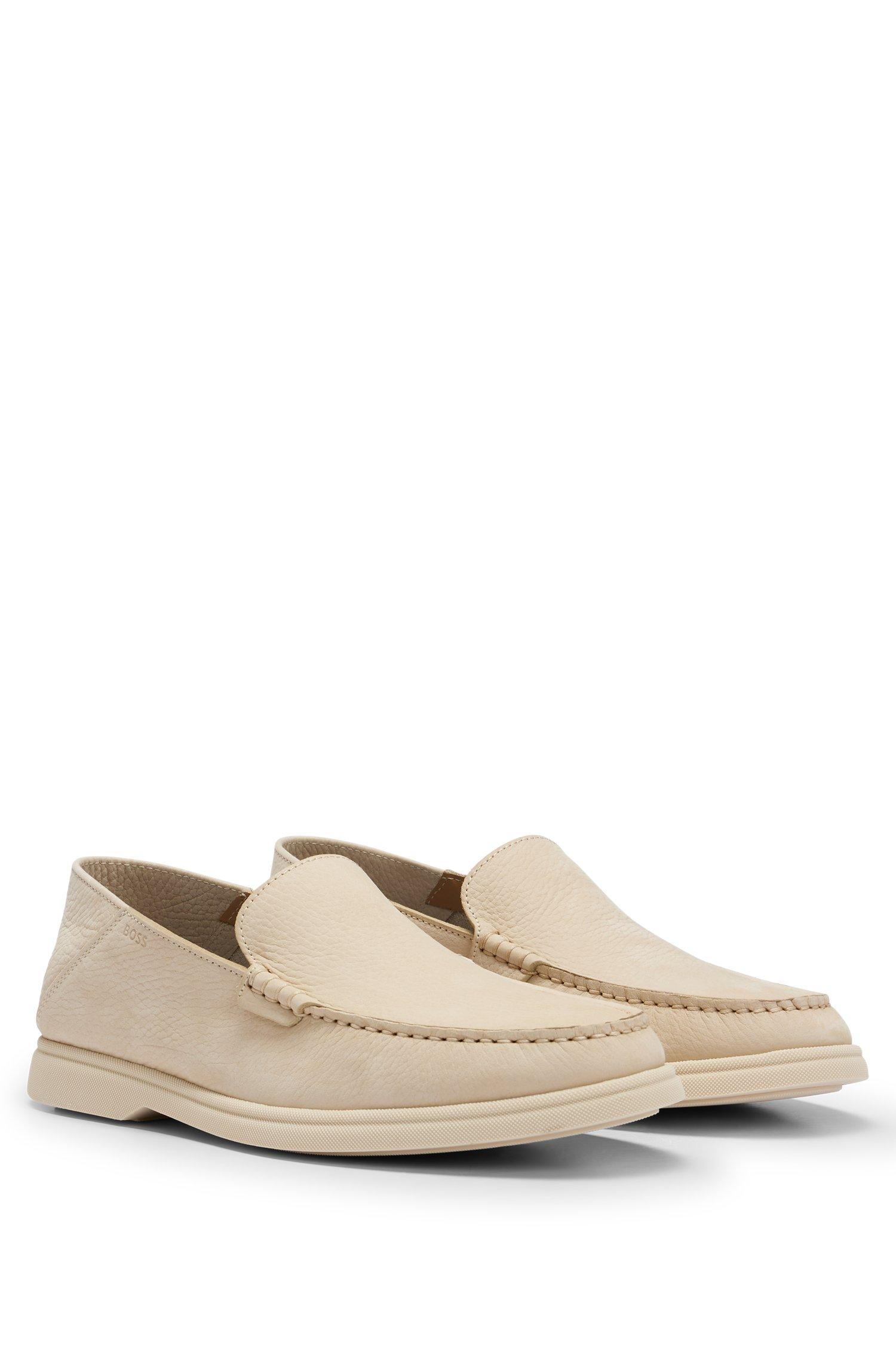 BOSS by HUGO BOSS Nubuck Moccasins With Emed Logo And Apron Toe in ...