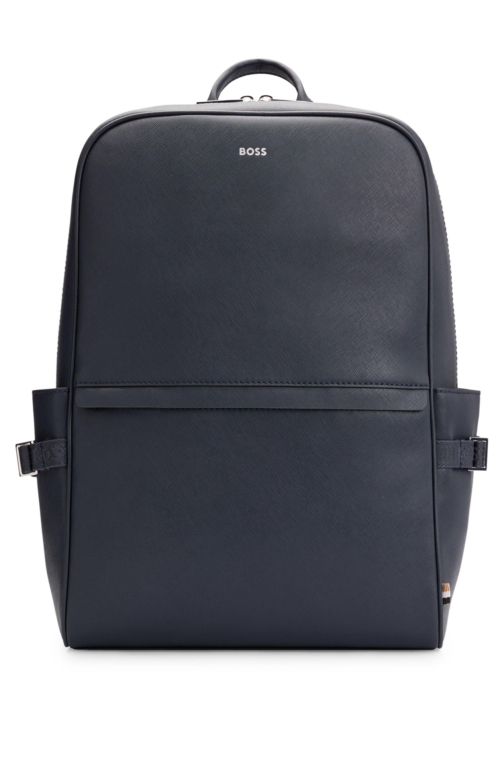 BOSS Backpack With Signature Stripe And Logo Detail in Blue for